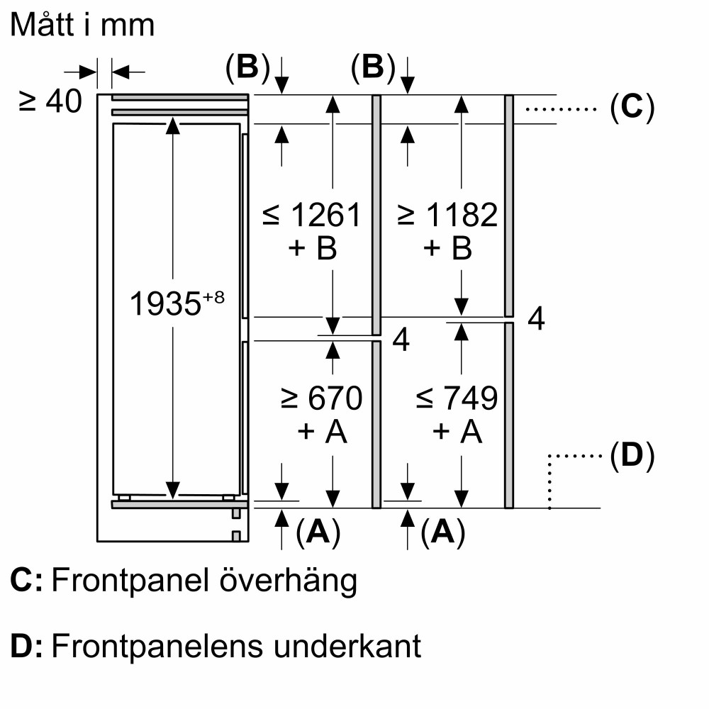 Kjøleskap/Fryser Siemens KB96NVSE0 iQ300 Integrert