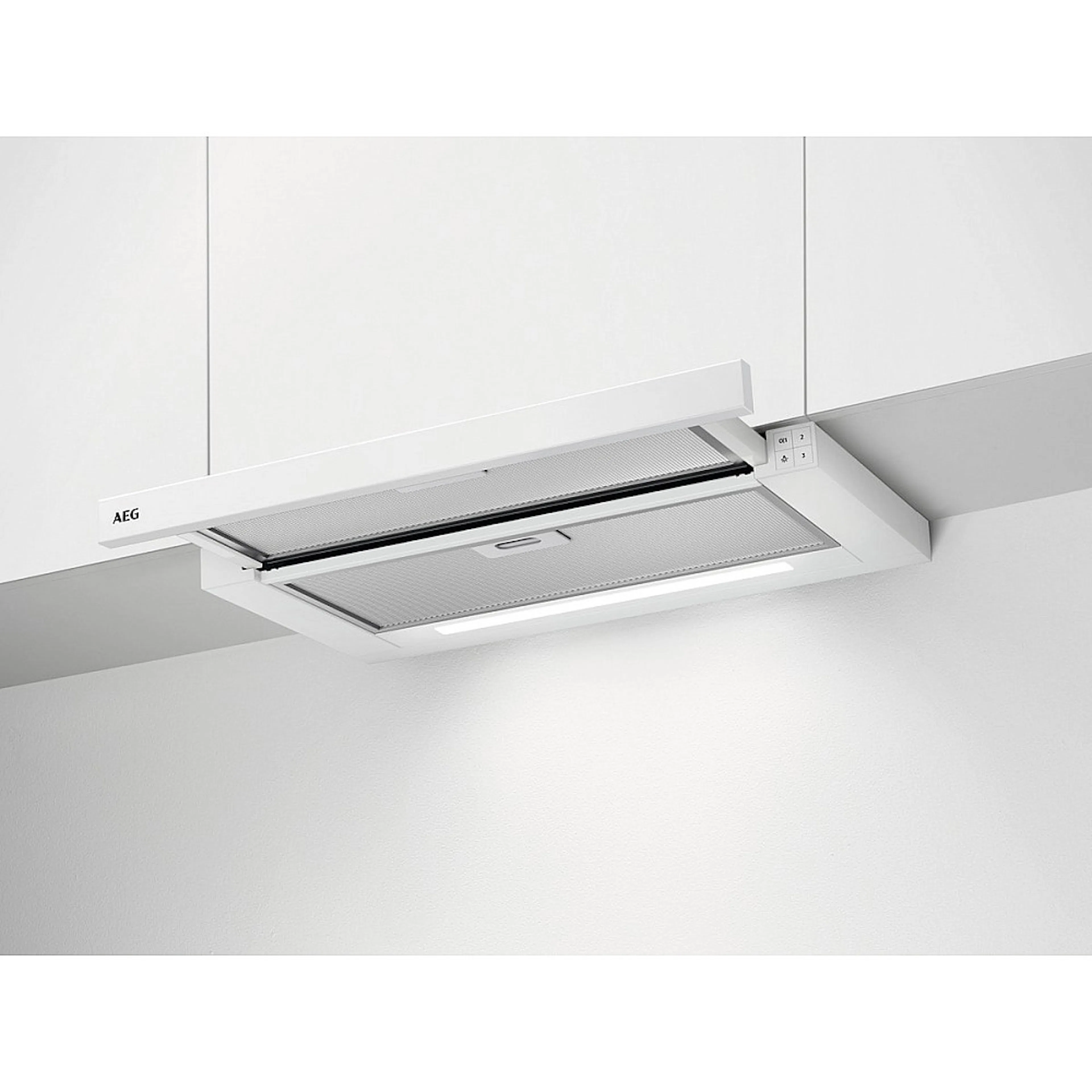 Fritthengende Kjøkkenvifte AEG DPE5650W ExtractionTech Plus Hvit