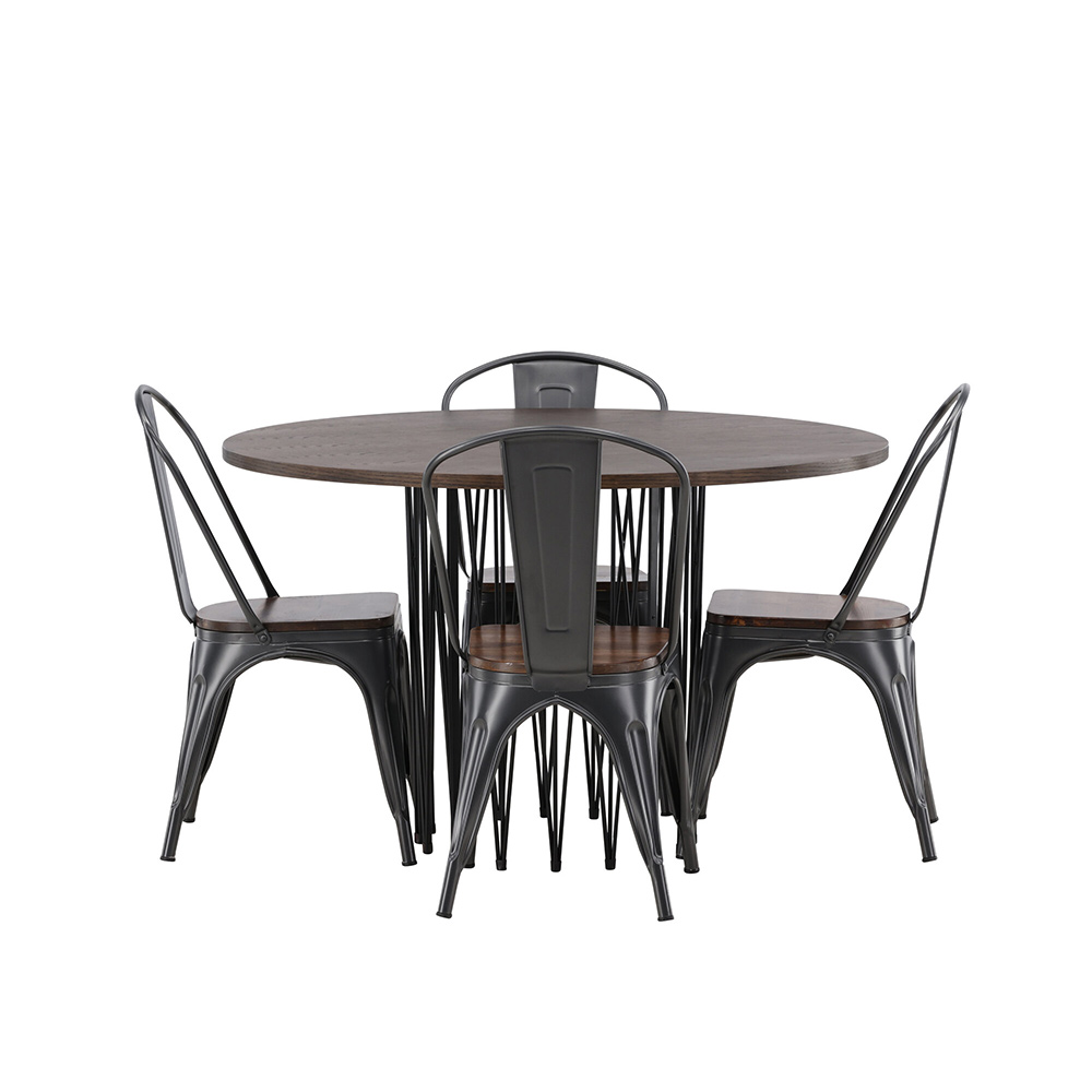 Spisegruppe Venture Home Stone Rund med 4 Tempe Stoler
