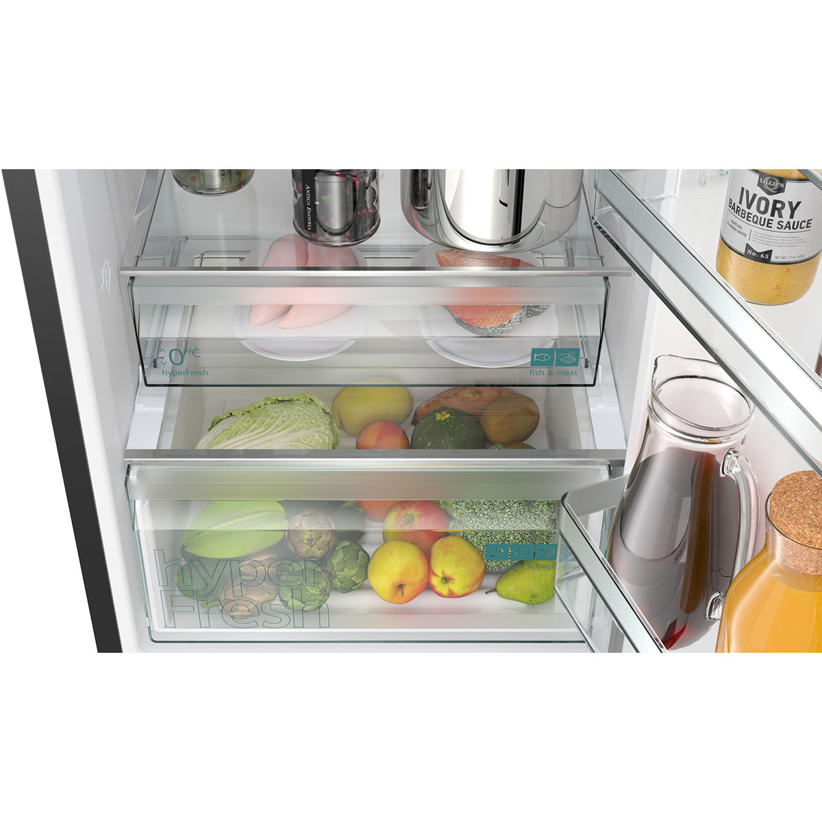 Siemens KG39NXXCF iQ300, Kombinerad kyl/frys, Svart Sort