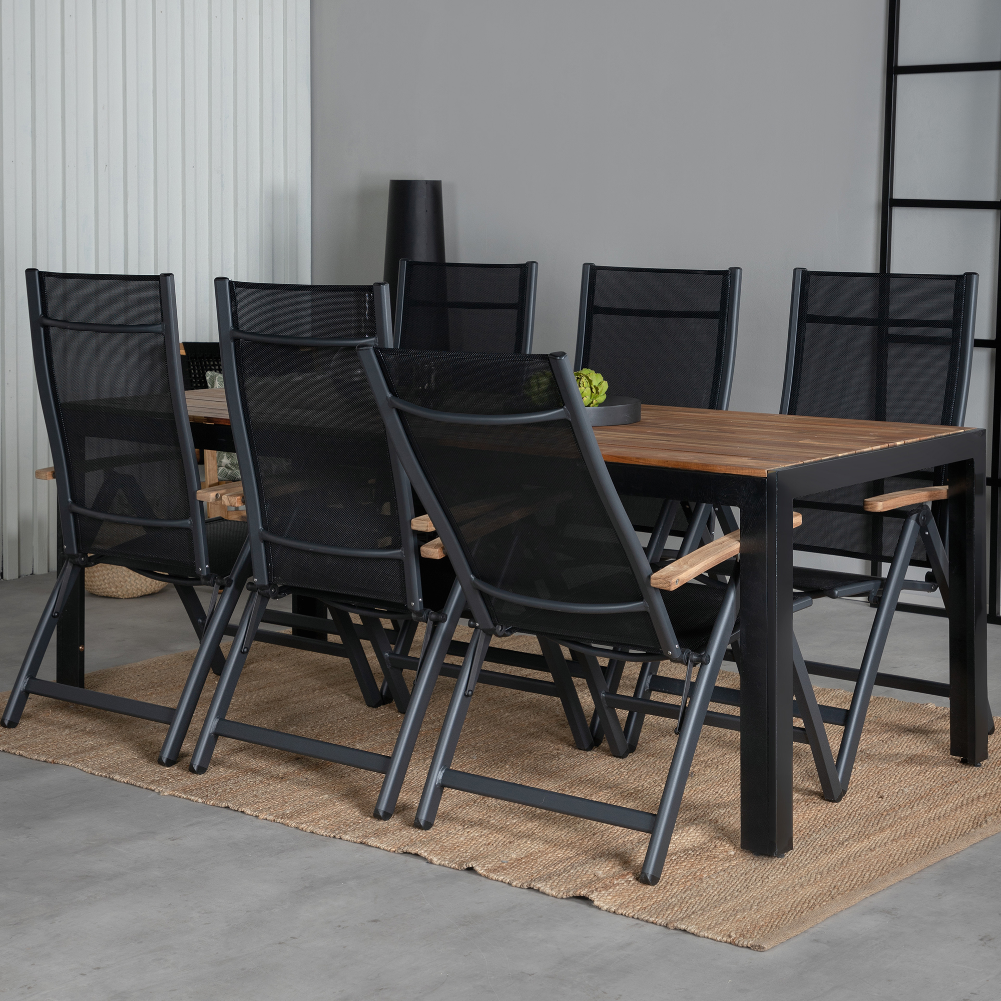 Spisegruppe Venture Home Berfin med 6 Perla Stoler