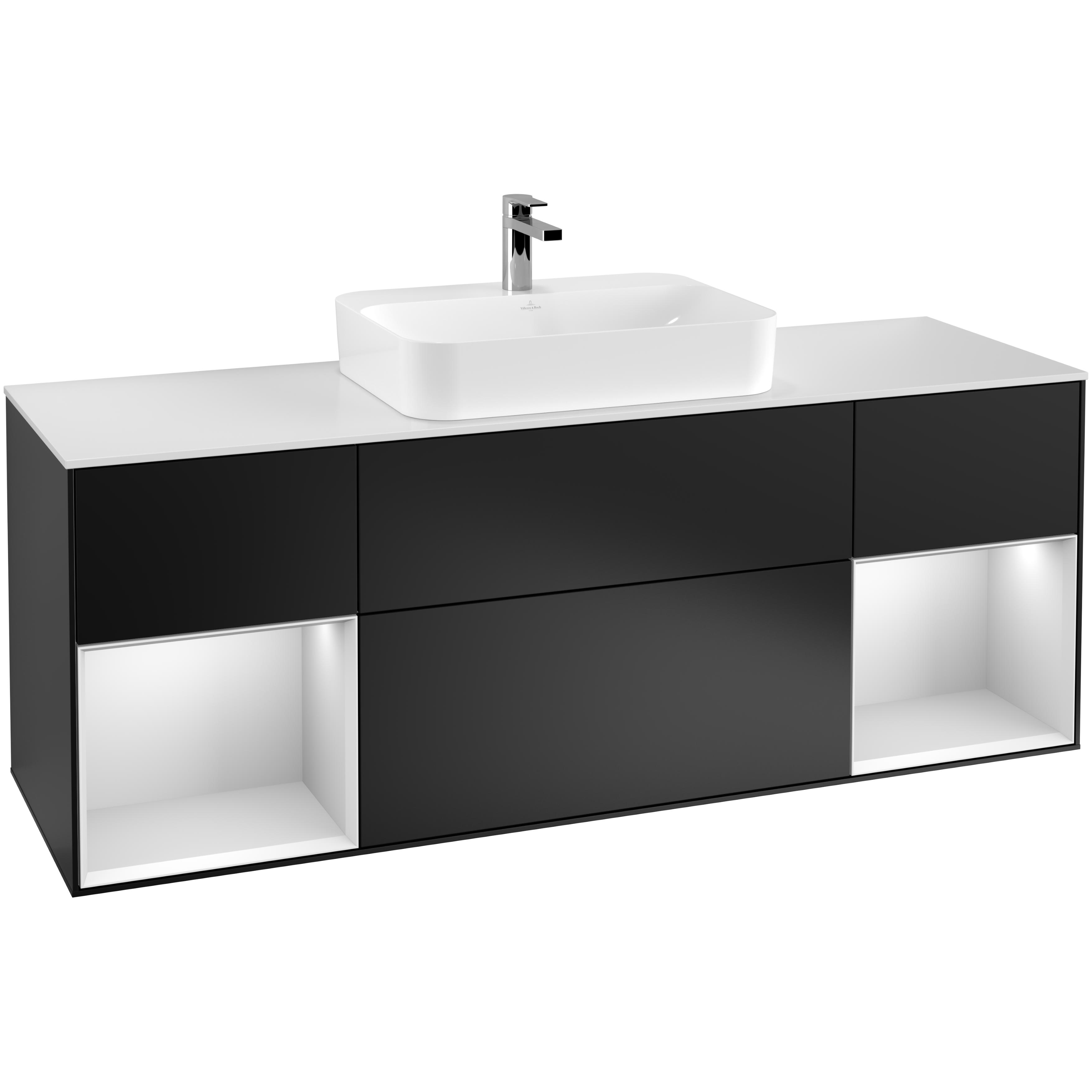 Tvättställsskåp Villeroy & Boch Finion med Två Hyllor och Bänkskiva för Ytmonterat Tvättställ