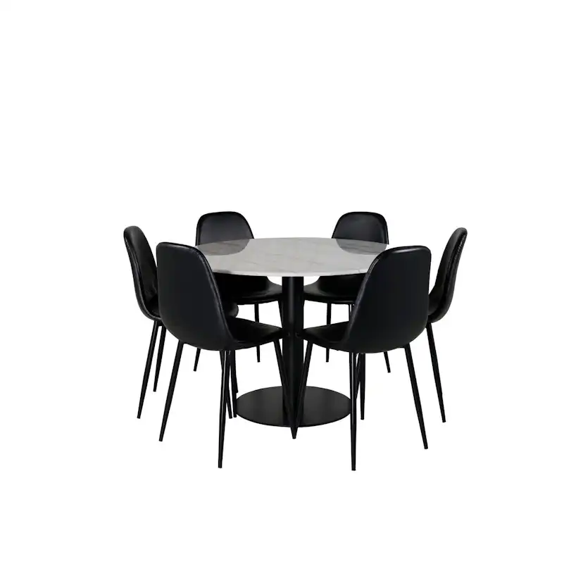 Spisegruppe Venture Home Estelle med 6 Pobbie Stoler