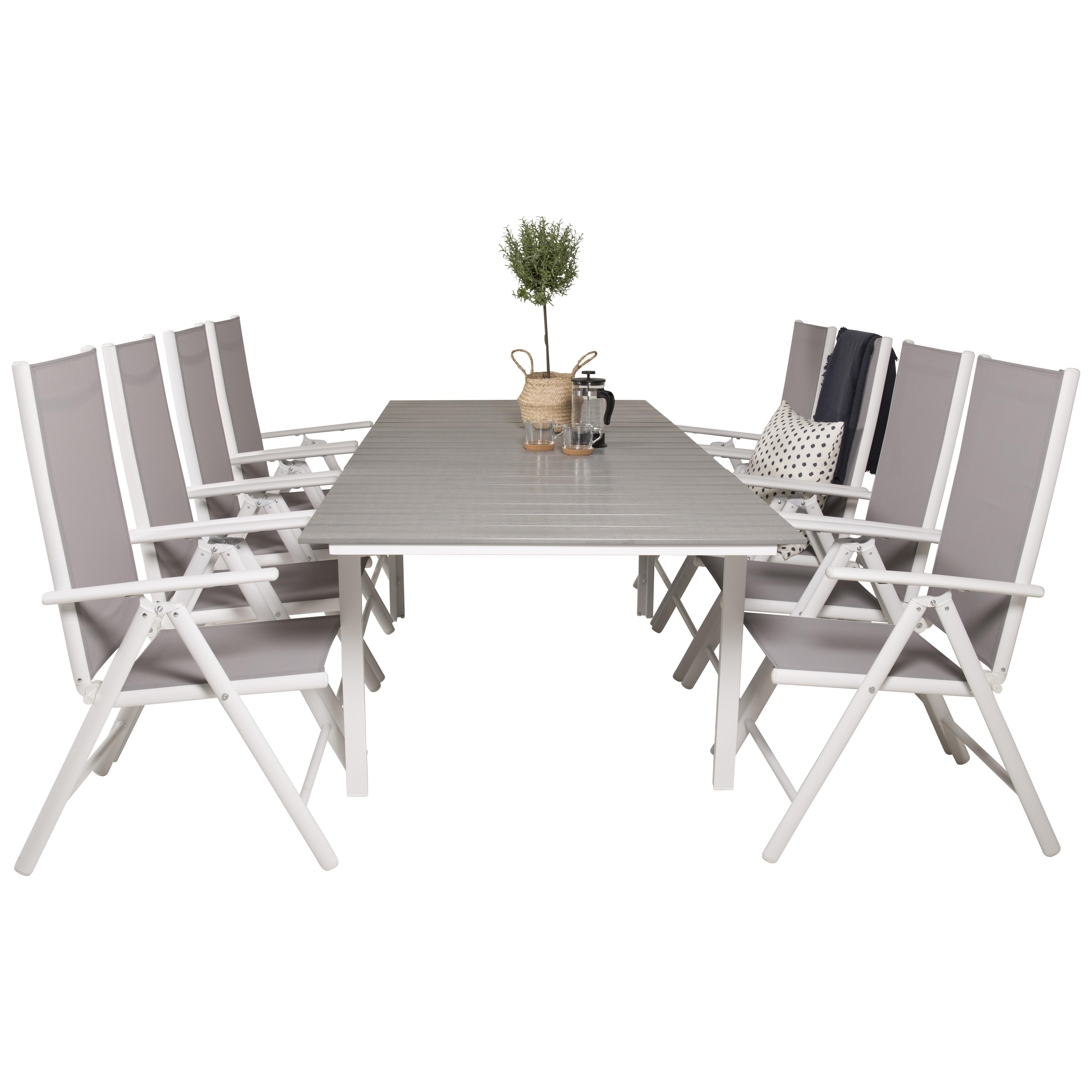 Spisegruppe Venture Home Lova 160/240 med 8 Bront Stoler