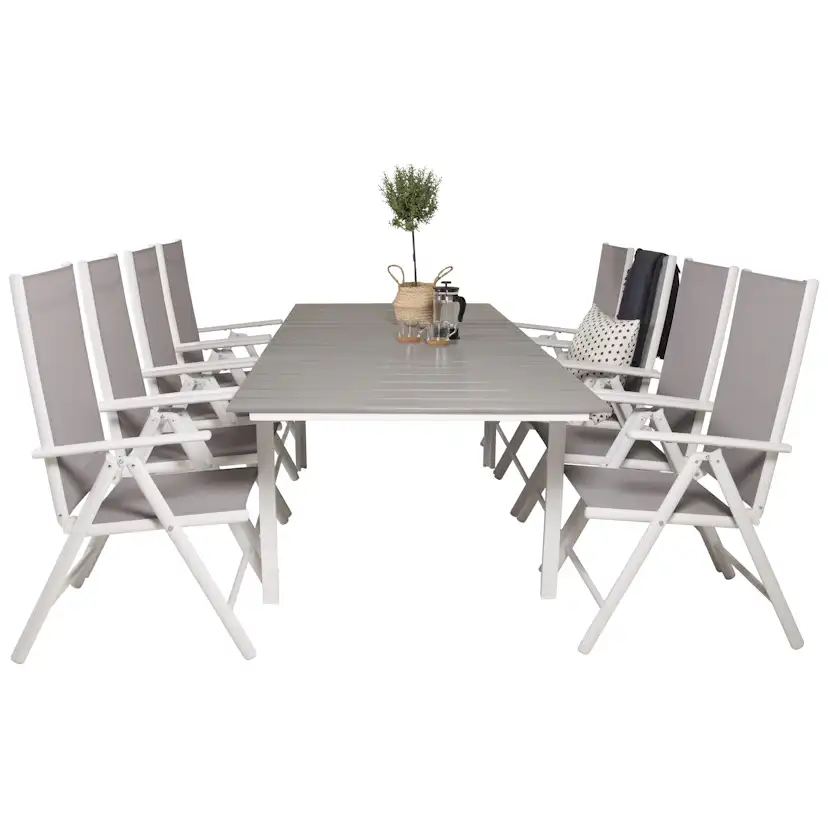 Spisegruppe Venture Home Lova 160/240 med 8 Bront Stoler