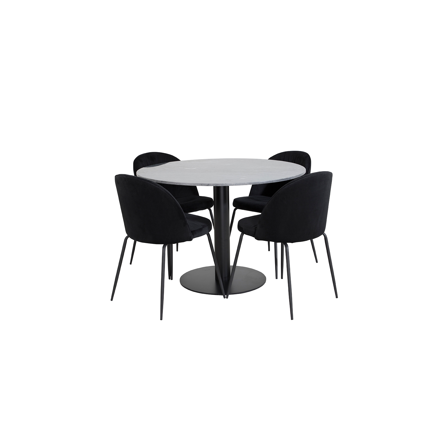 Spisegruppe Venture Home Estelle med 4 Wrigley Stoler Fløyel