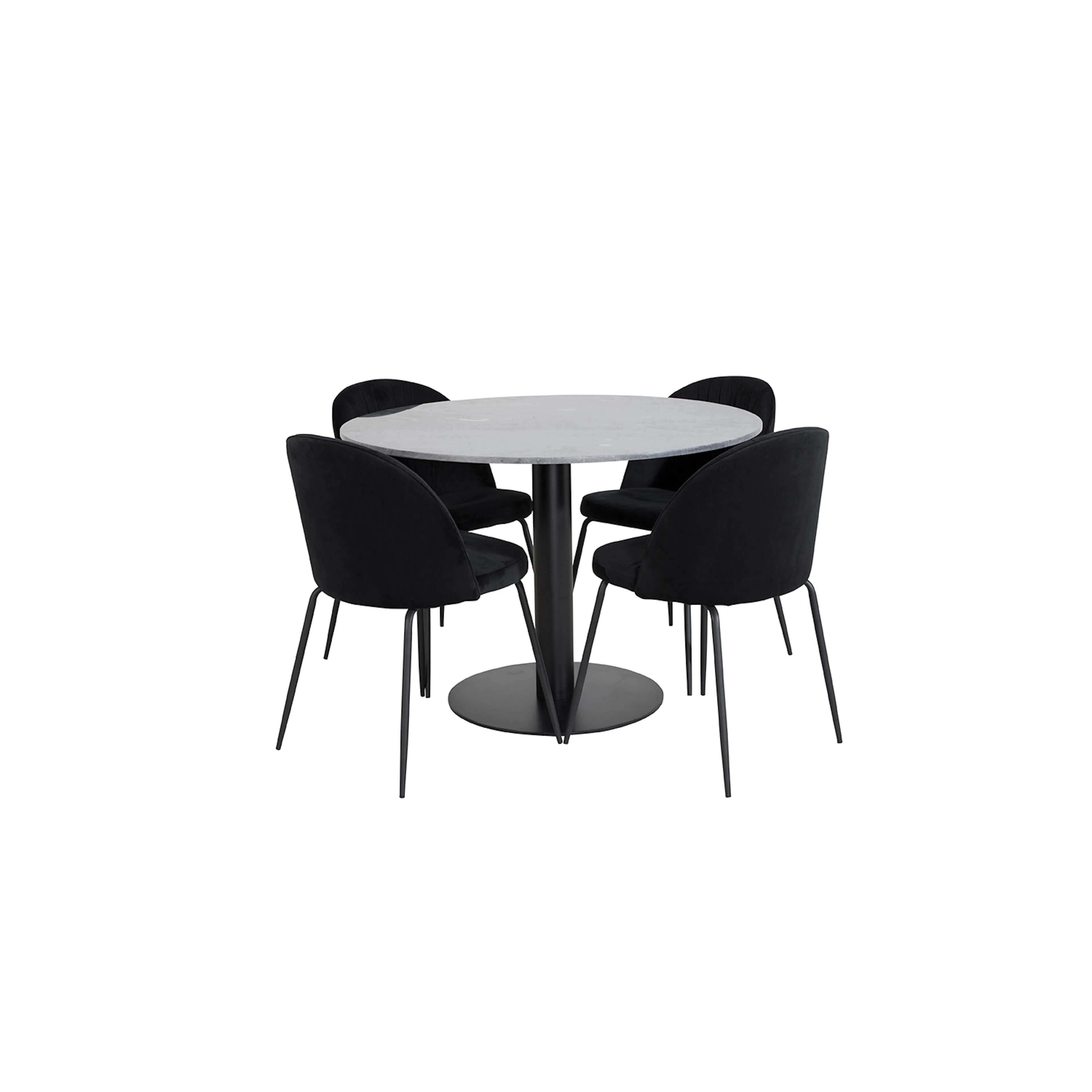 Spisegruppe Venture Home Estelle med 4 Wrigley Stoler Fløyel