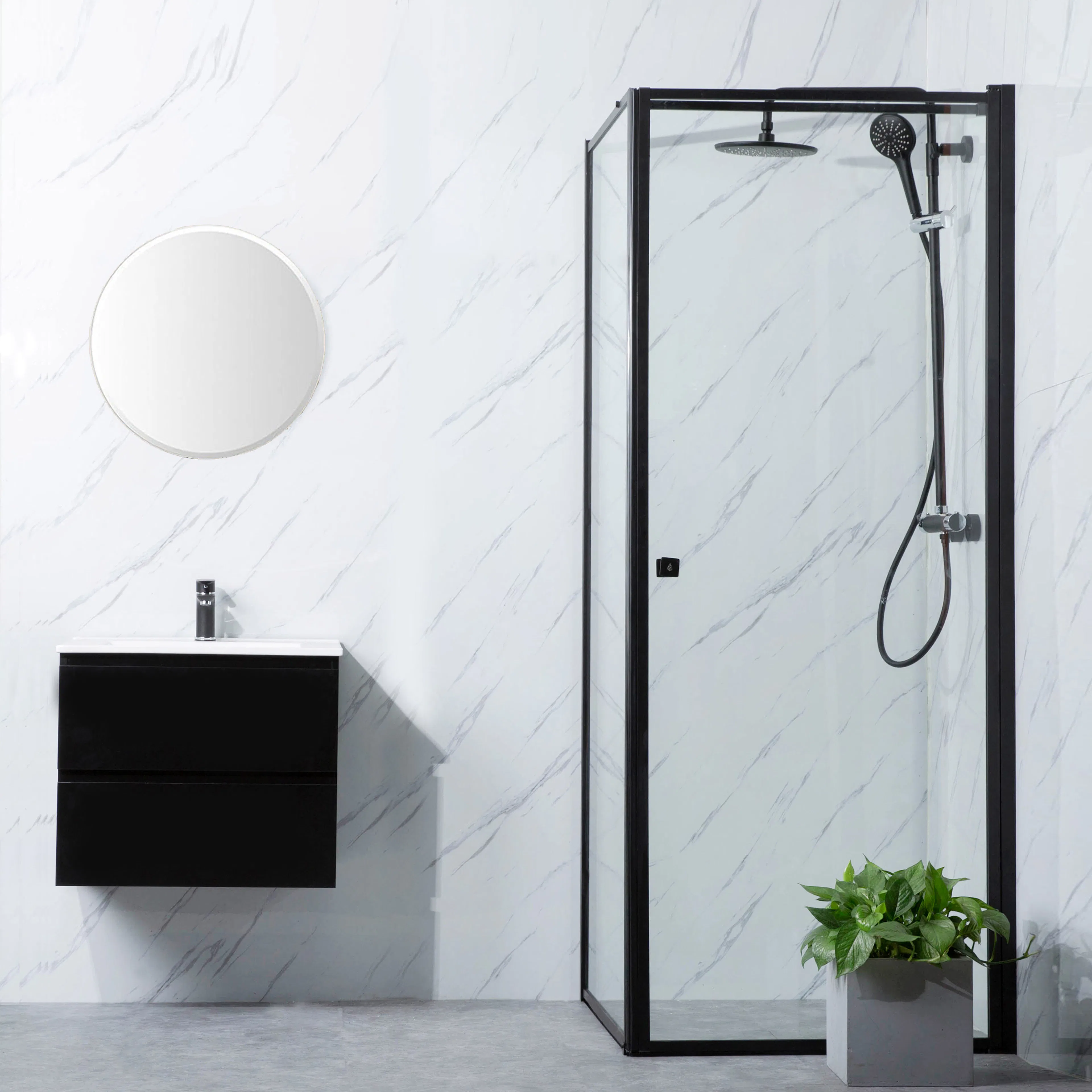 Dusjhjørne Bathlife Profil Rett Vegg + Rett Dør