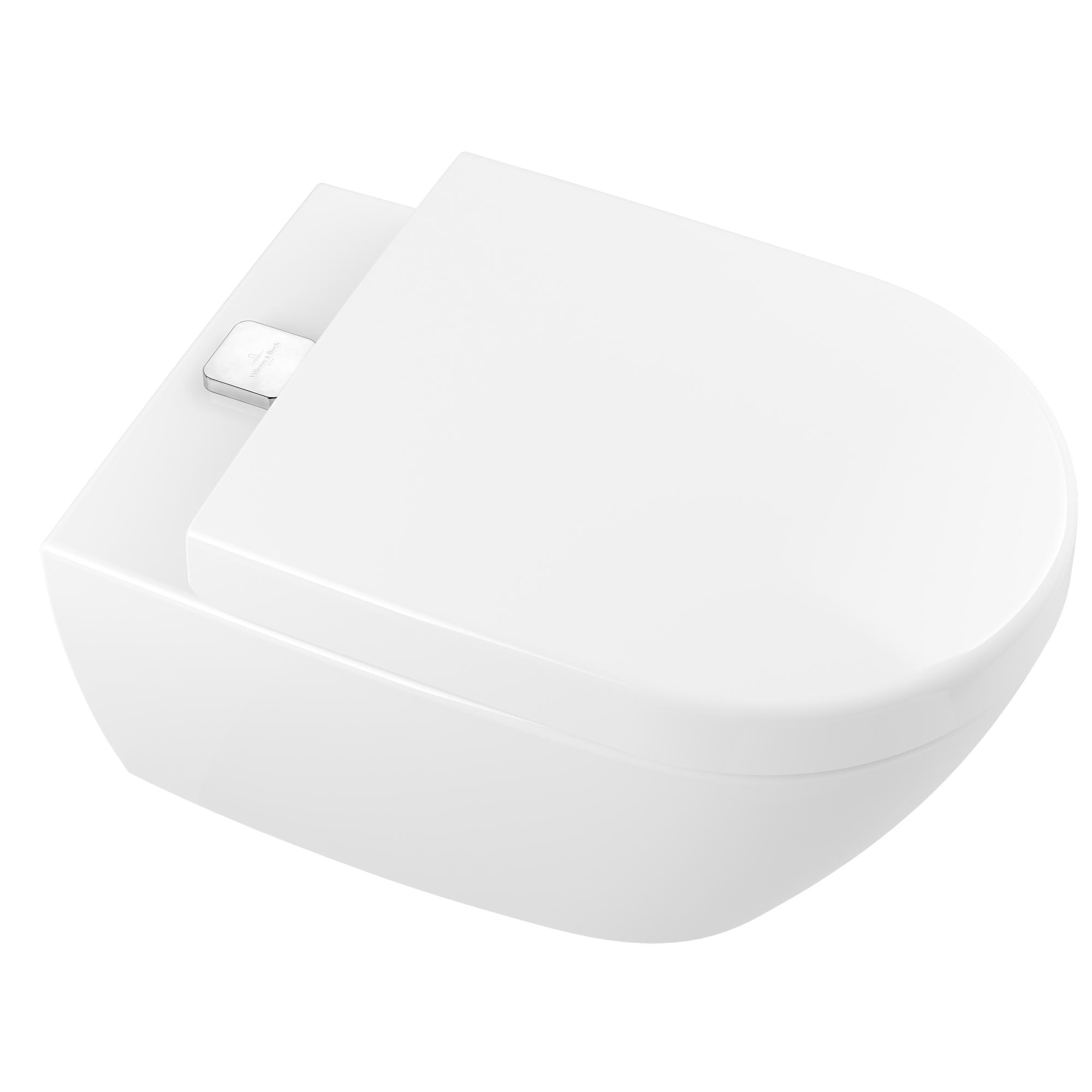 V&auml;ggh&auml;ngd Toalettstol Villeroy & Boch Subway 2.0 med Integrerad Spolknapp