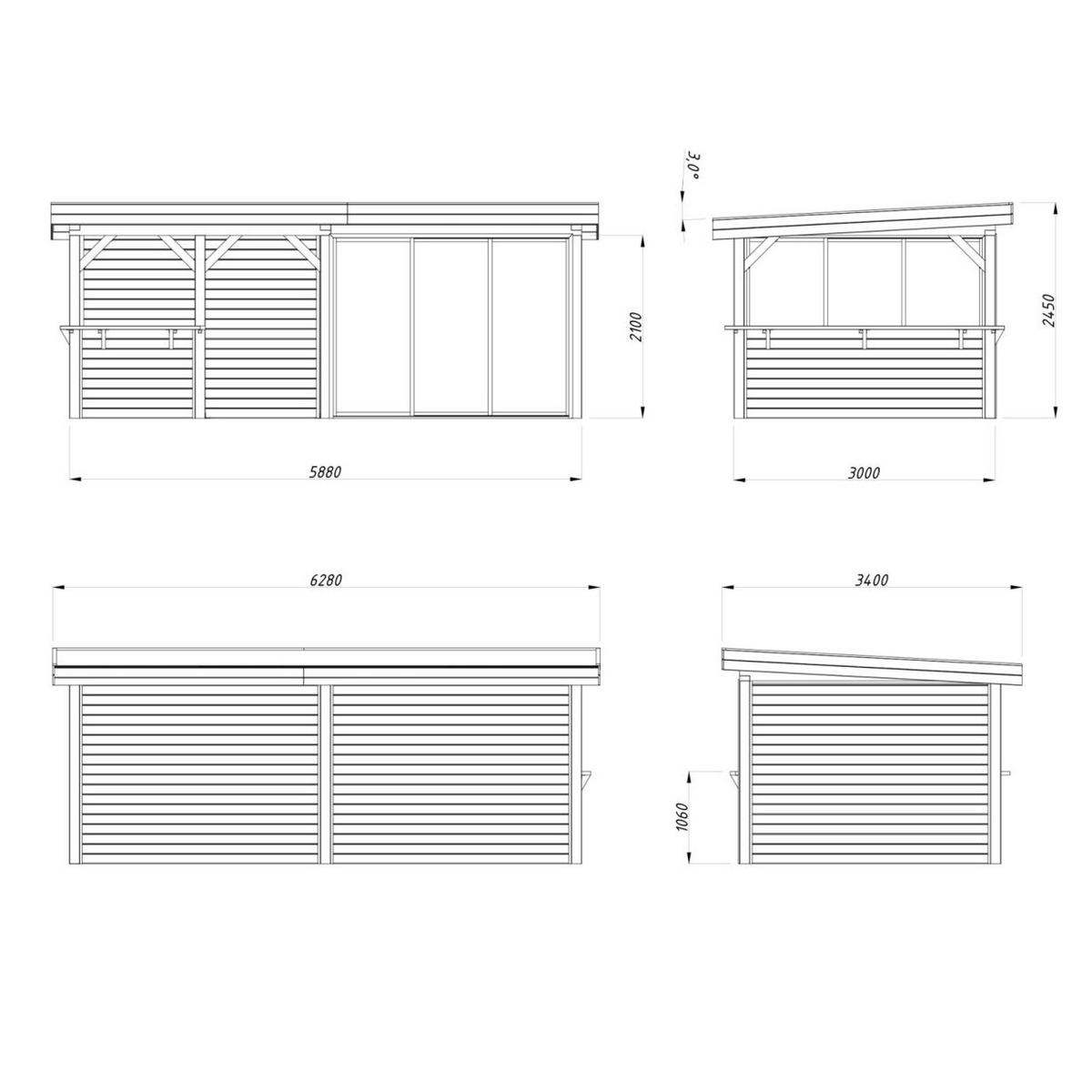 Hagestue Palmako Lenna 16,6 m2 Set 407 Slide