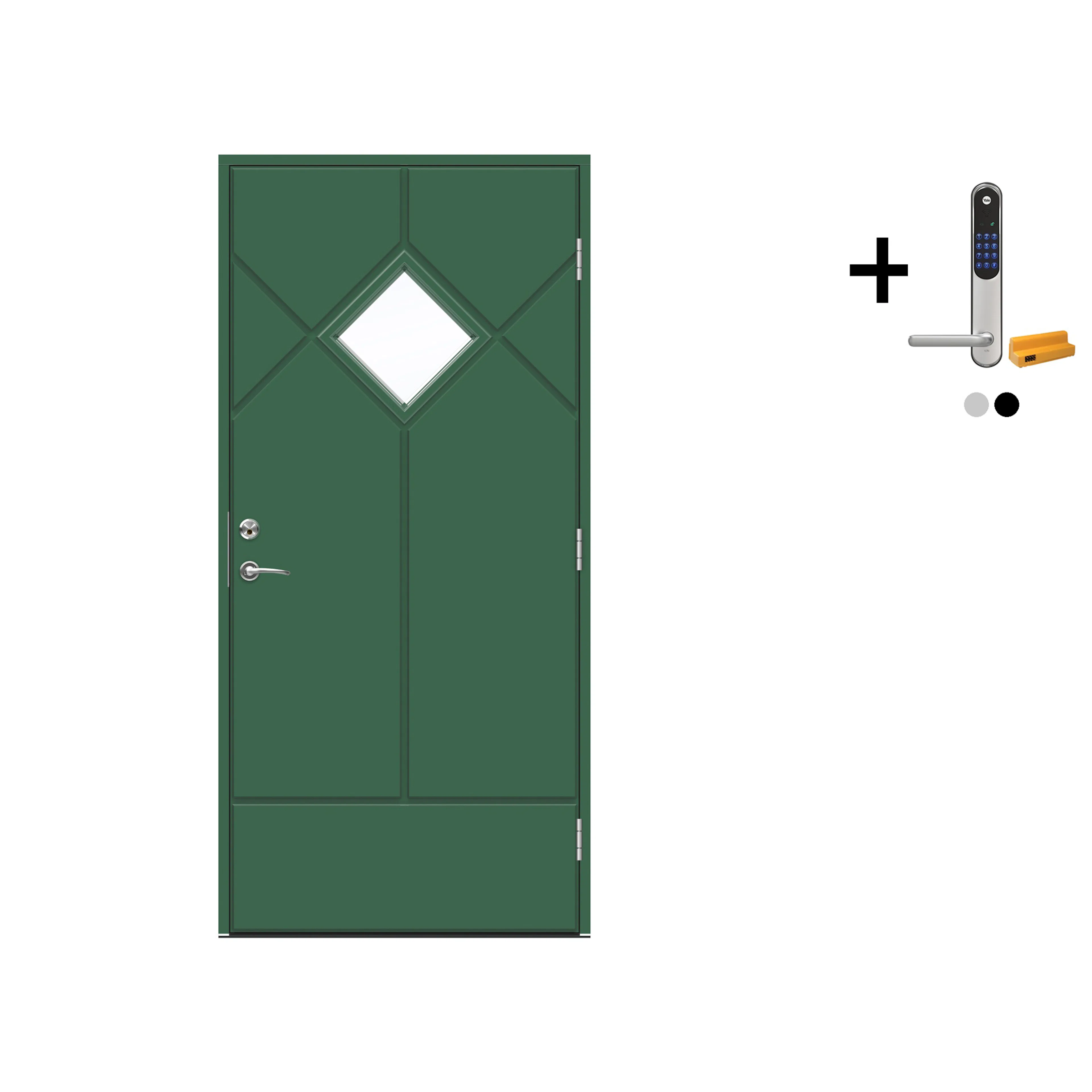 YD Advance-Line Classic Schumann 9x21-S-6020-G10Y, V og Yale BxH: 90x210 cm. Venstre. NCS-S-6020-G10Y
