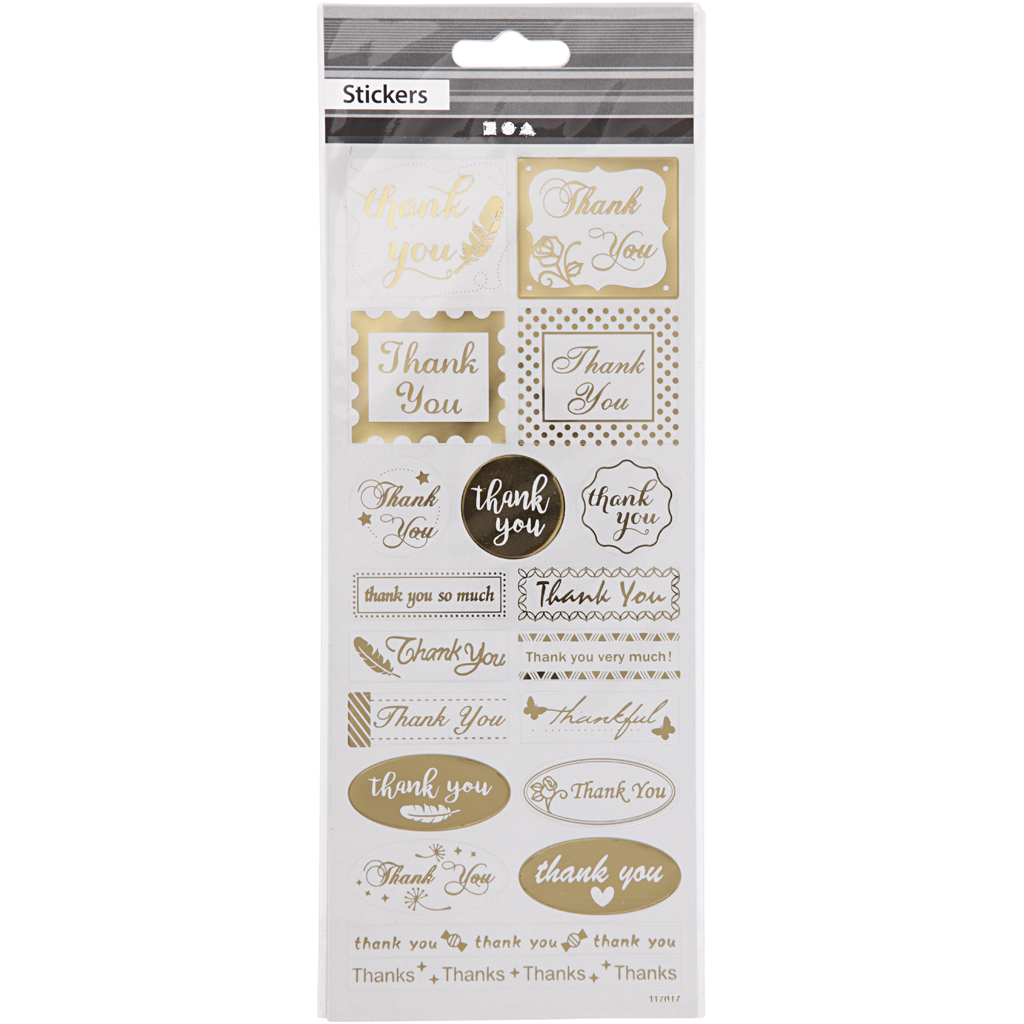 Stickers Creativ Company Thank You Gull 10x24 cm