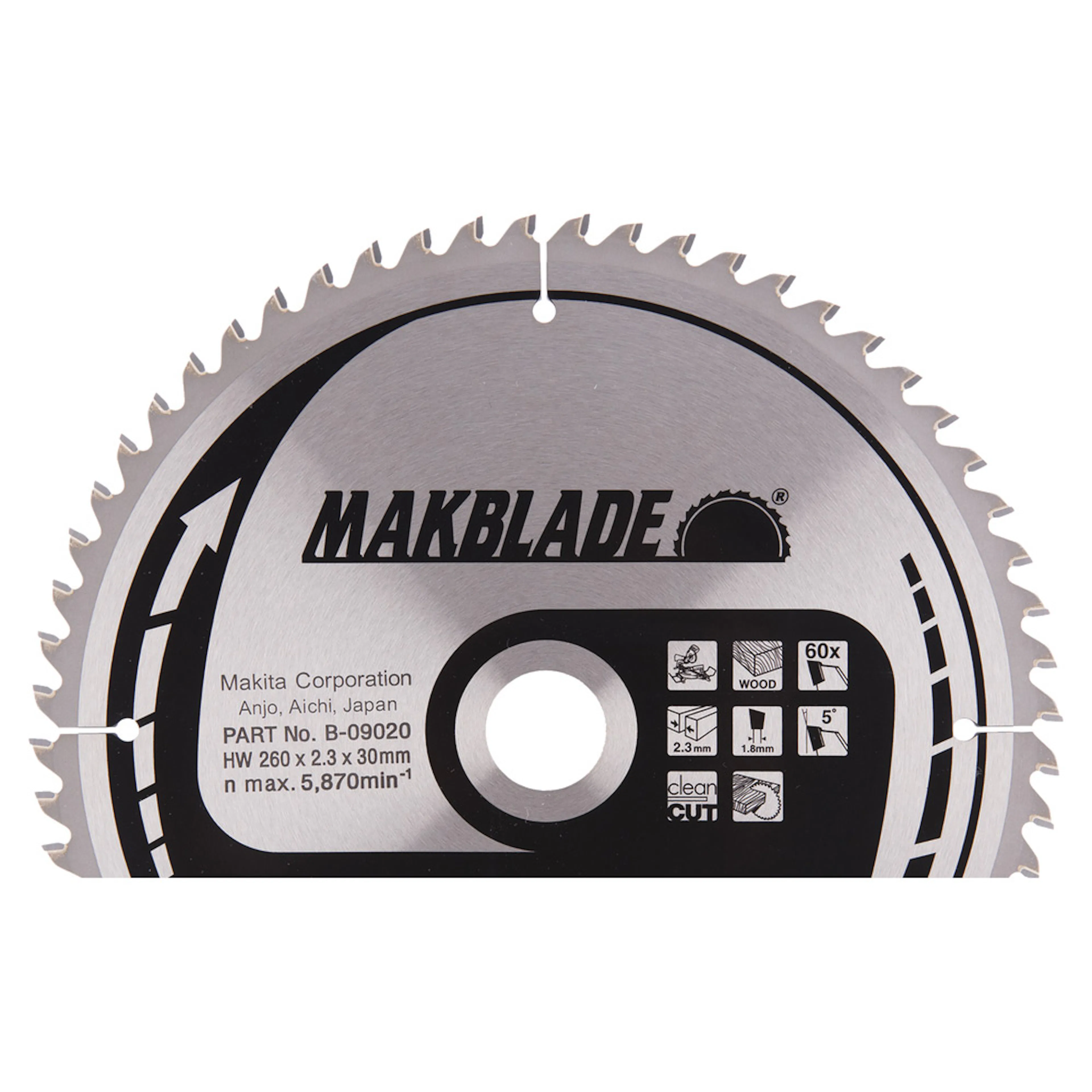 Sagblad Makita 260x30x2,3mm 60T