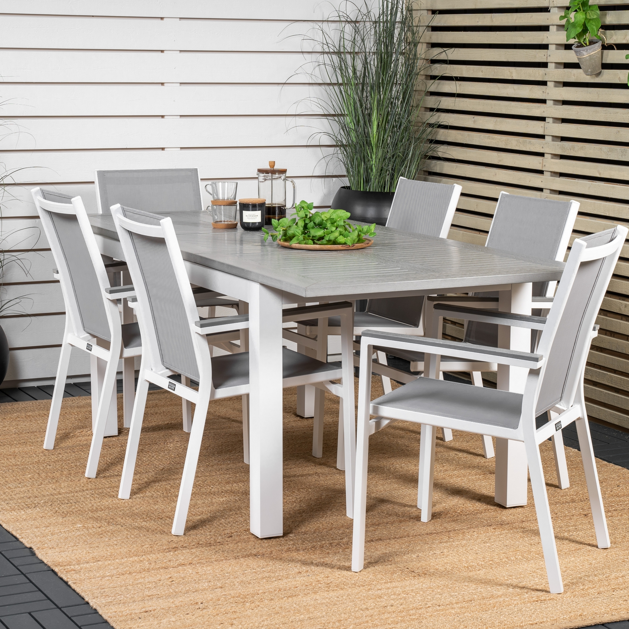 Spisegruppe Venture Home Aleyna 152/210 med 6 Pincy Stoler