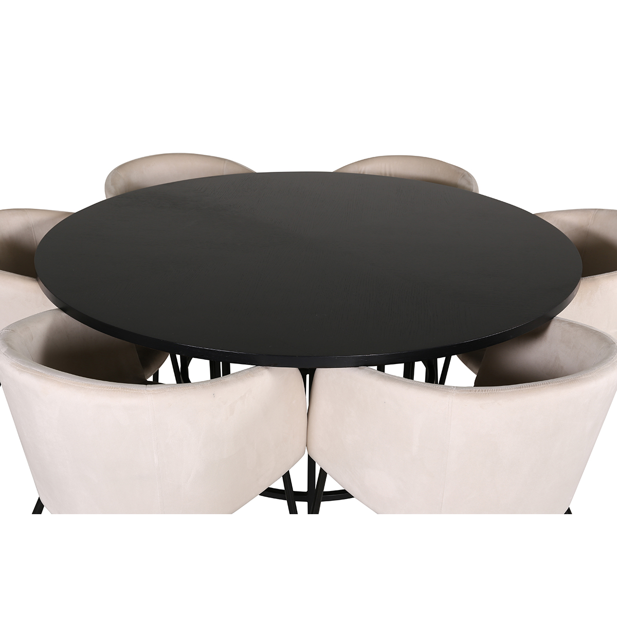 Spisegruppe furniture/fashion Copenhagen Ø140 cm med 6 Berit Stoler