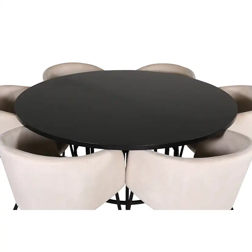 Spisegruppe furniture/fashion Copenhagen Ø140 cm med 6 Berit Stoler