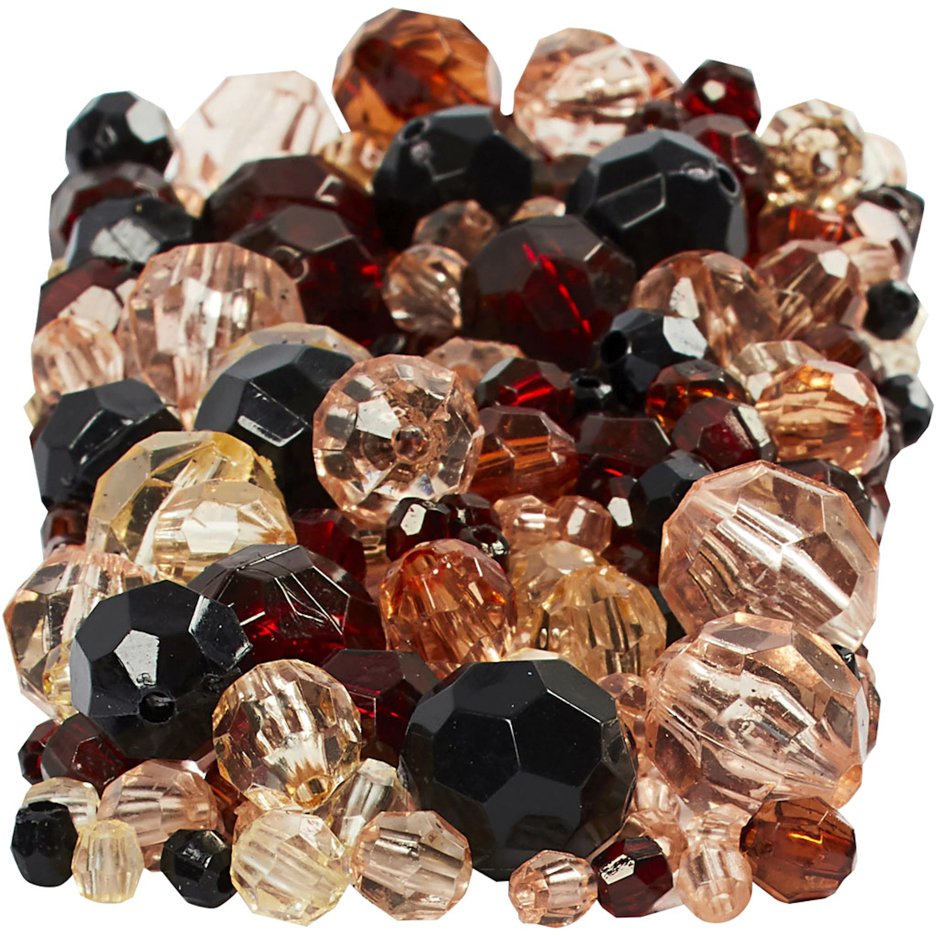 Plastperler Creativ Company Harmoni Facettperlemix Str 4-12 mm Hullstr 1-2,5 mm1 Pk