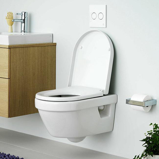 Vegghengt Toalett Gustavsberg Hygienic Flush 5G84 Komplett