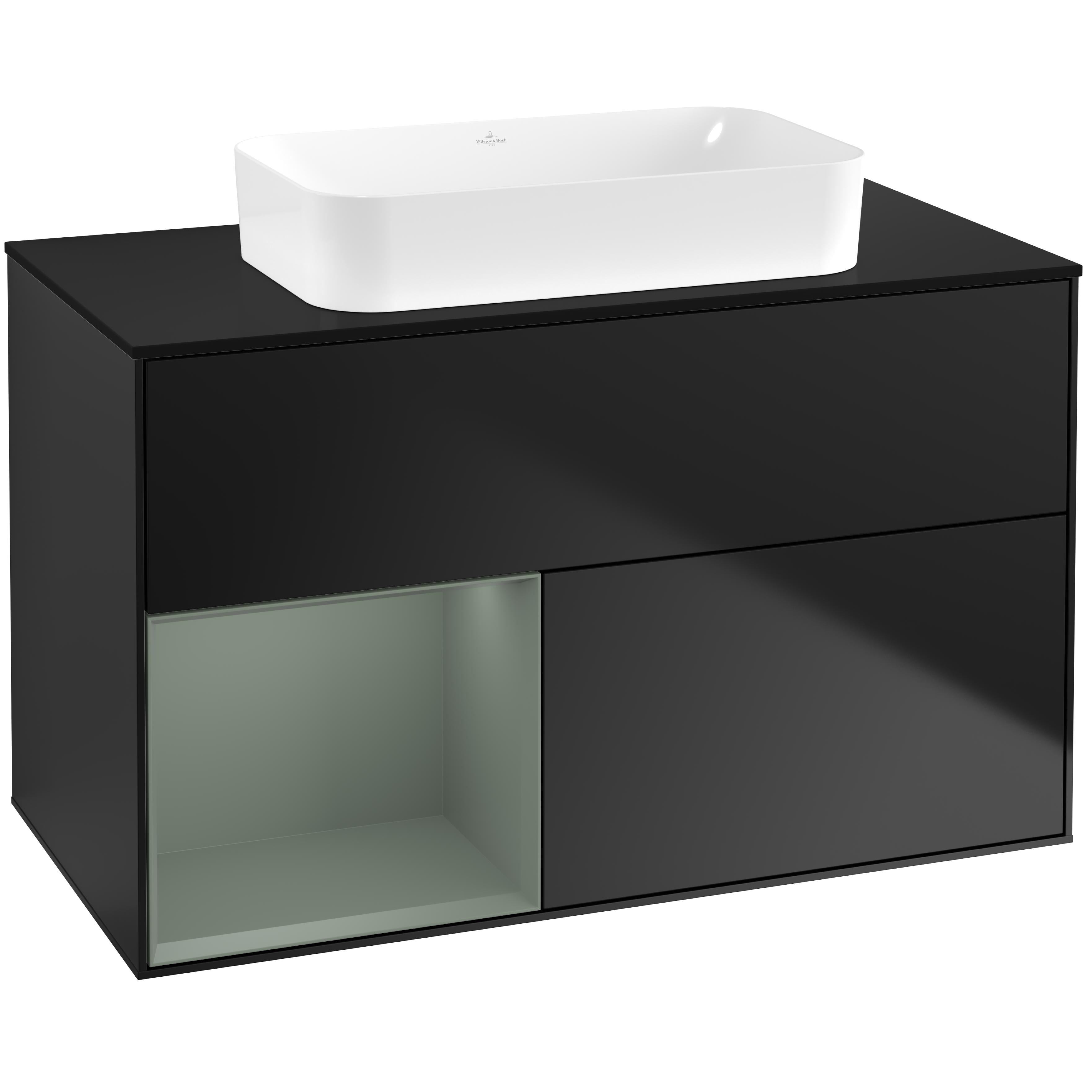 Tv&auml;ttst&auml;llssk&aring;p Villeroy & Boch Finion med 2 L&aring;dor Hylla och B&auml;nkskiva f&ouml;r Frist&aring;ende Tv&auml;ttst&auml;ll