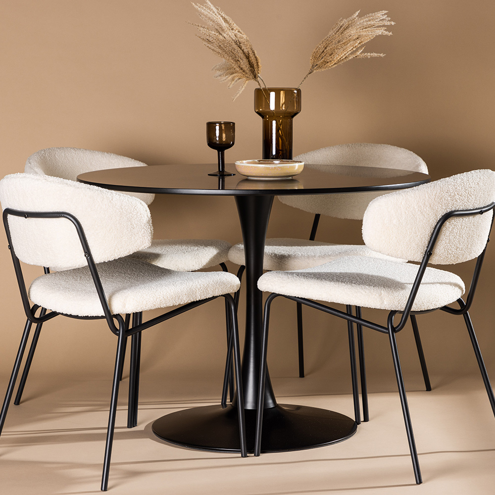 Spisegruppe Venture Home Glade Ø 100 cm med 4 Chico Stoler