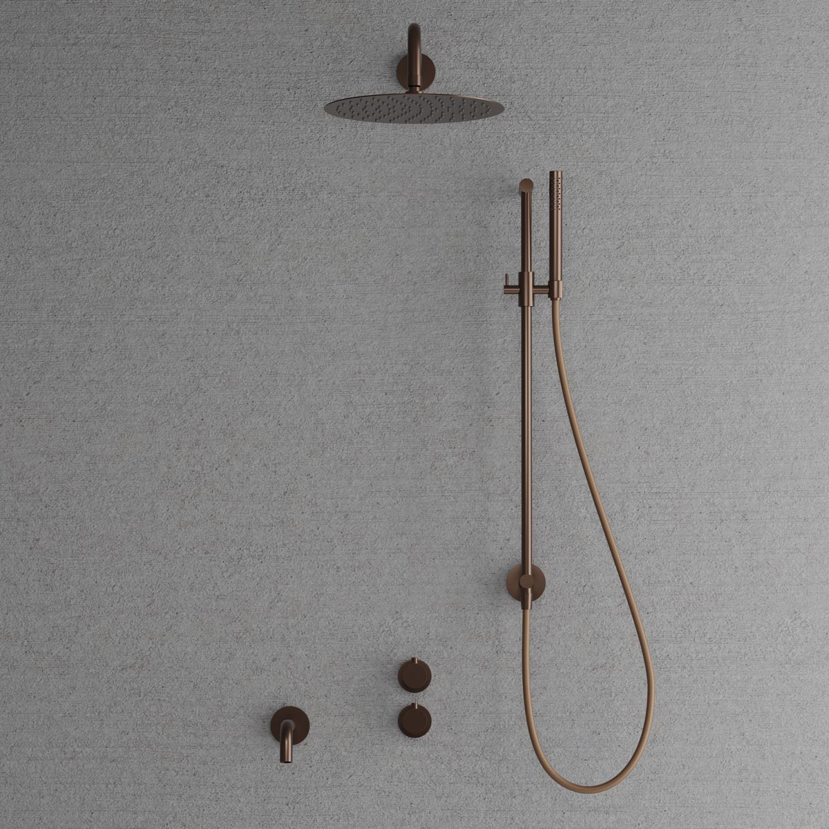 Takduschset Scandtap Steel Harmonized 6X med Badkarsblandare för Inbyggnad | badrum - duscharmatur - takdusch | KakelKungen