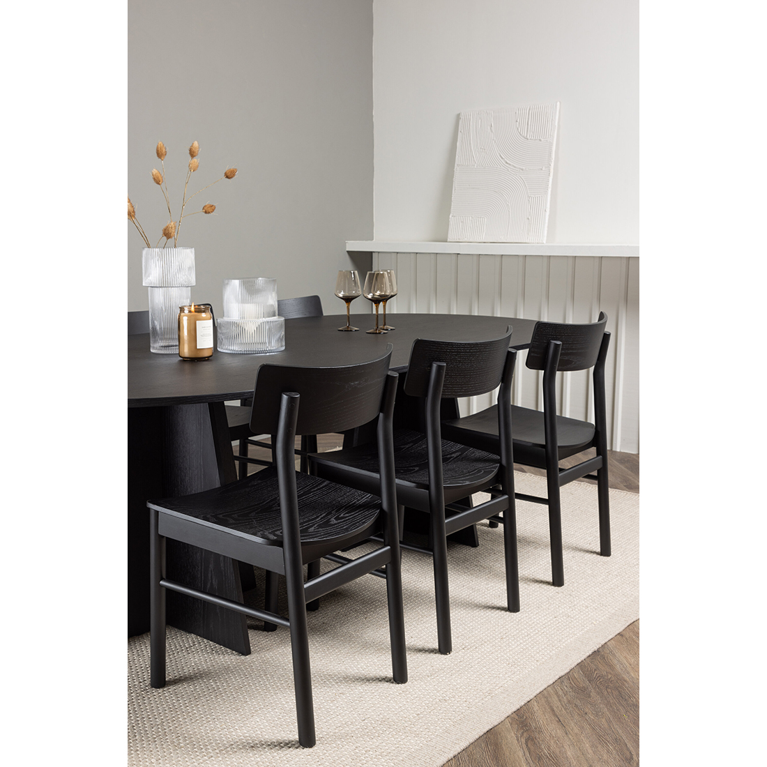 Spisegruppe Venture Home Bootcut Oval med 6st Montros Spisestoler
