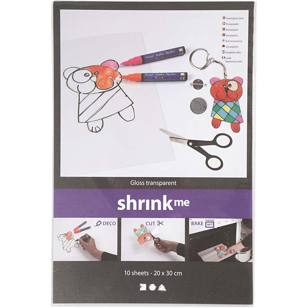 Krympeplast Creativ Company 20x30 cm Blank Transparent 10 ark/1 Pk