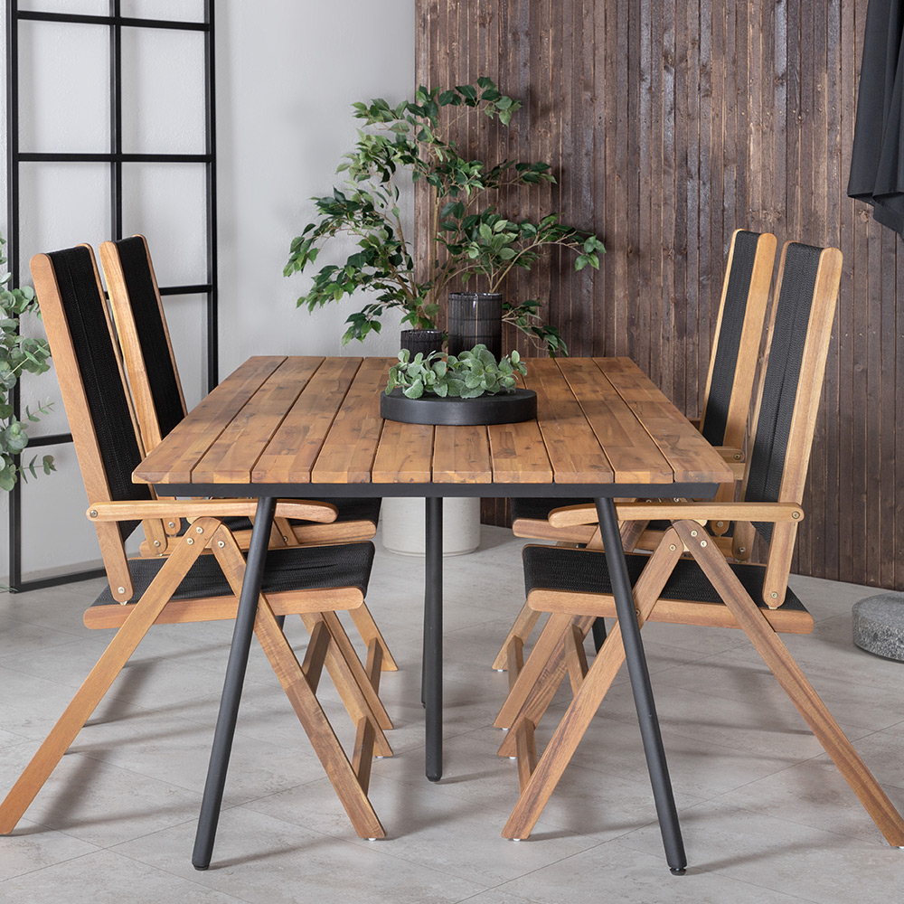 Spisegruppe Venture Home Chane med 4 Jimbo Sammenleggbara Spisestoler