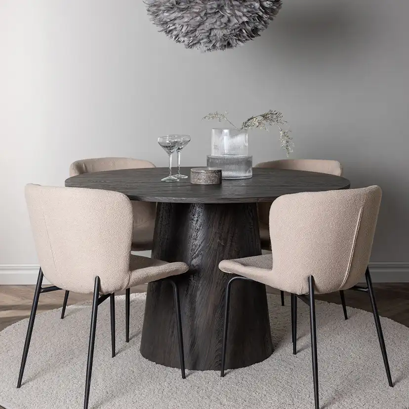 Spisegruppe Venture Home Lanzo Ø120 cm med 4 stk Modesto Stoler