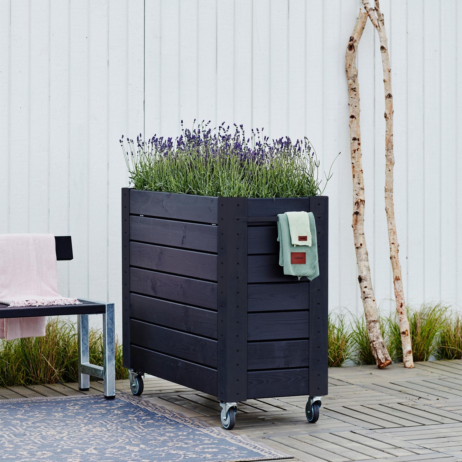 Blomsterkasse PLUS Cubic med Hjul 50 x 120 x 95