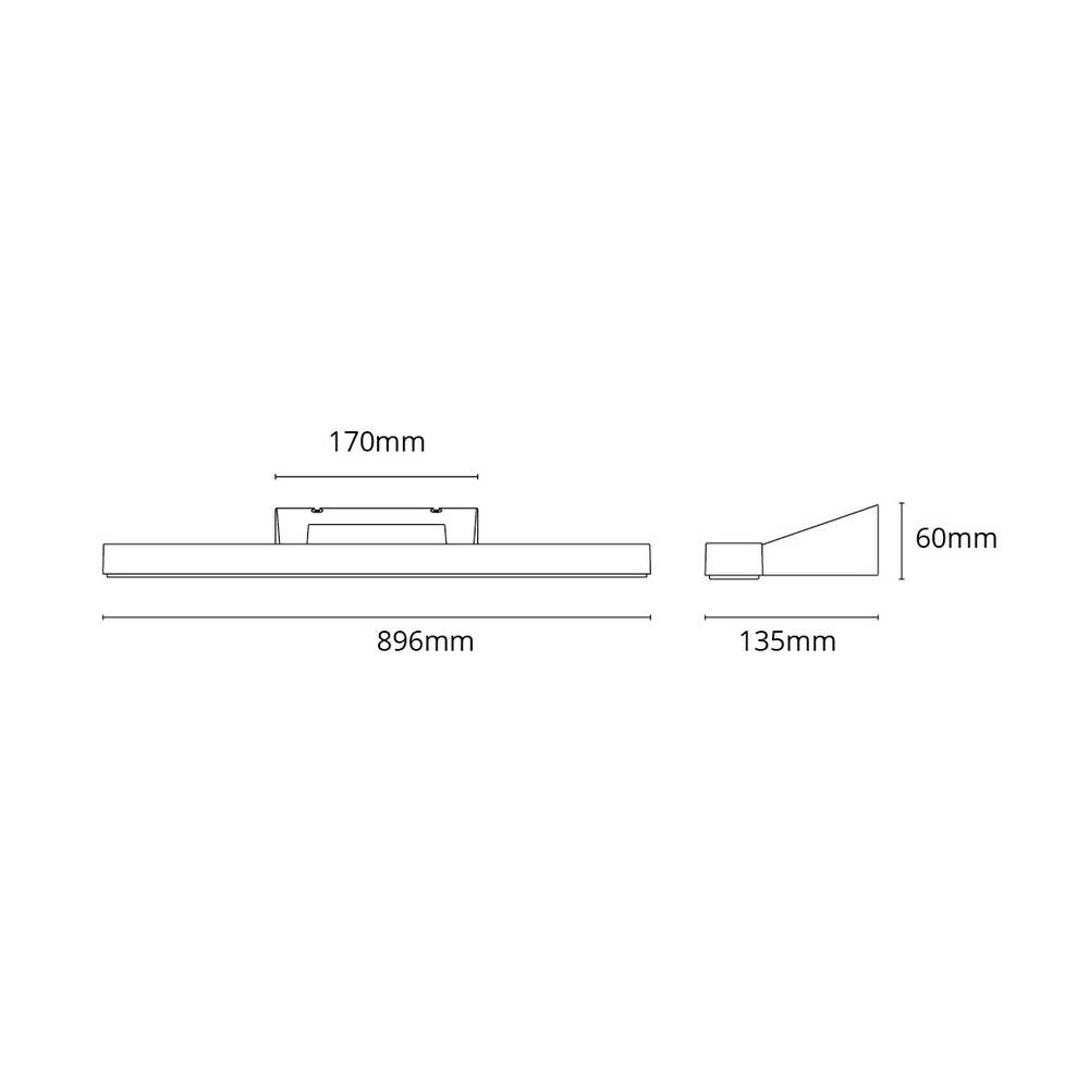 Speilbelysning SG ARMATUREN View 900 Hvit 3000K
