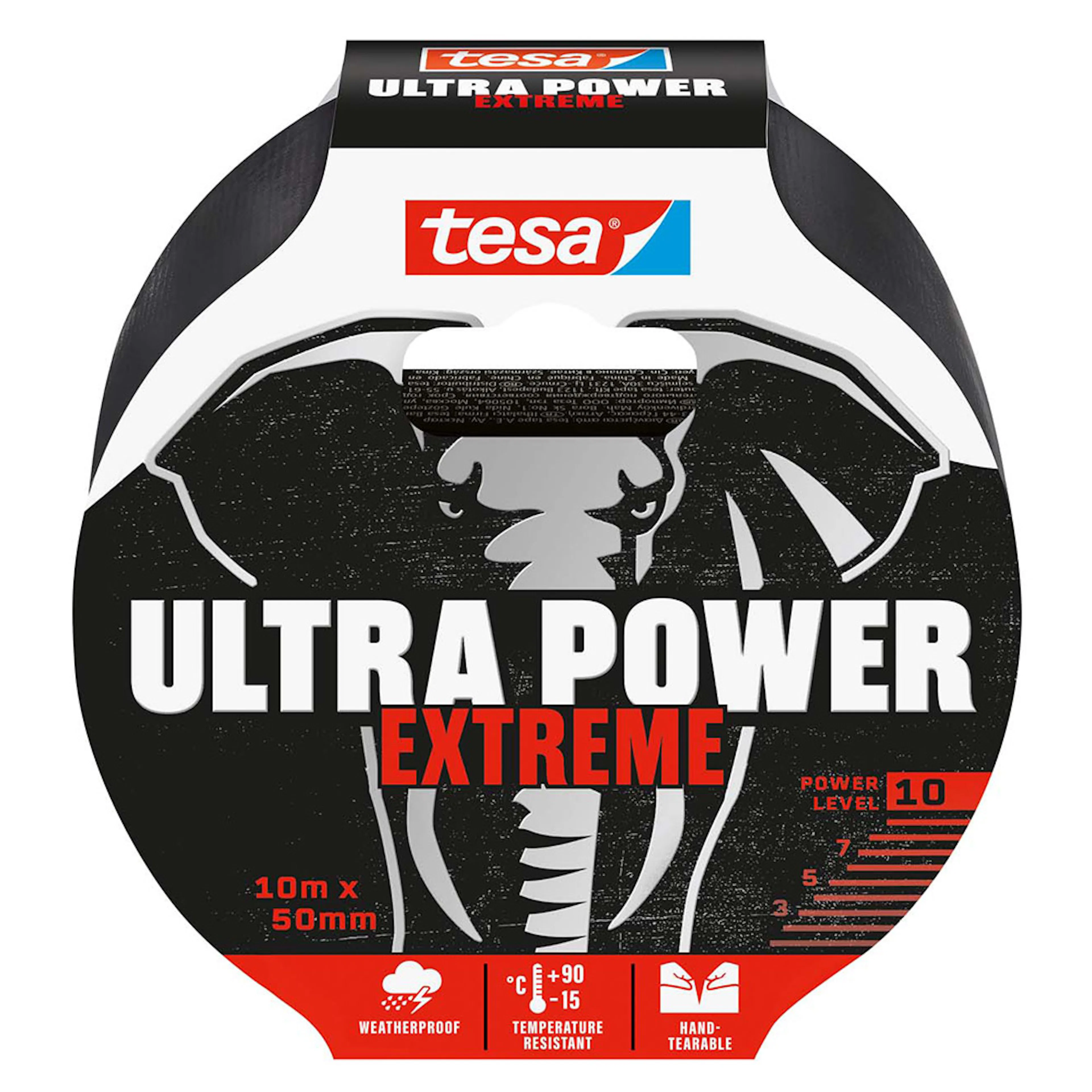 Reparasjonstape Tesa 50 mm x 10 m Sort Ekstra