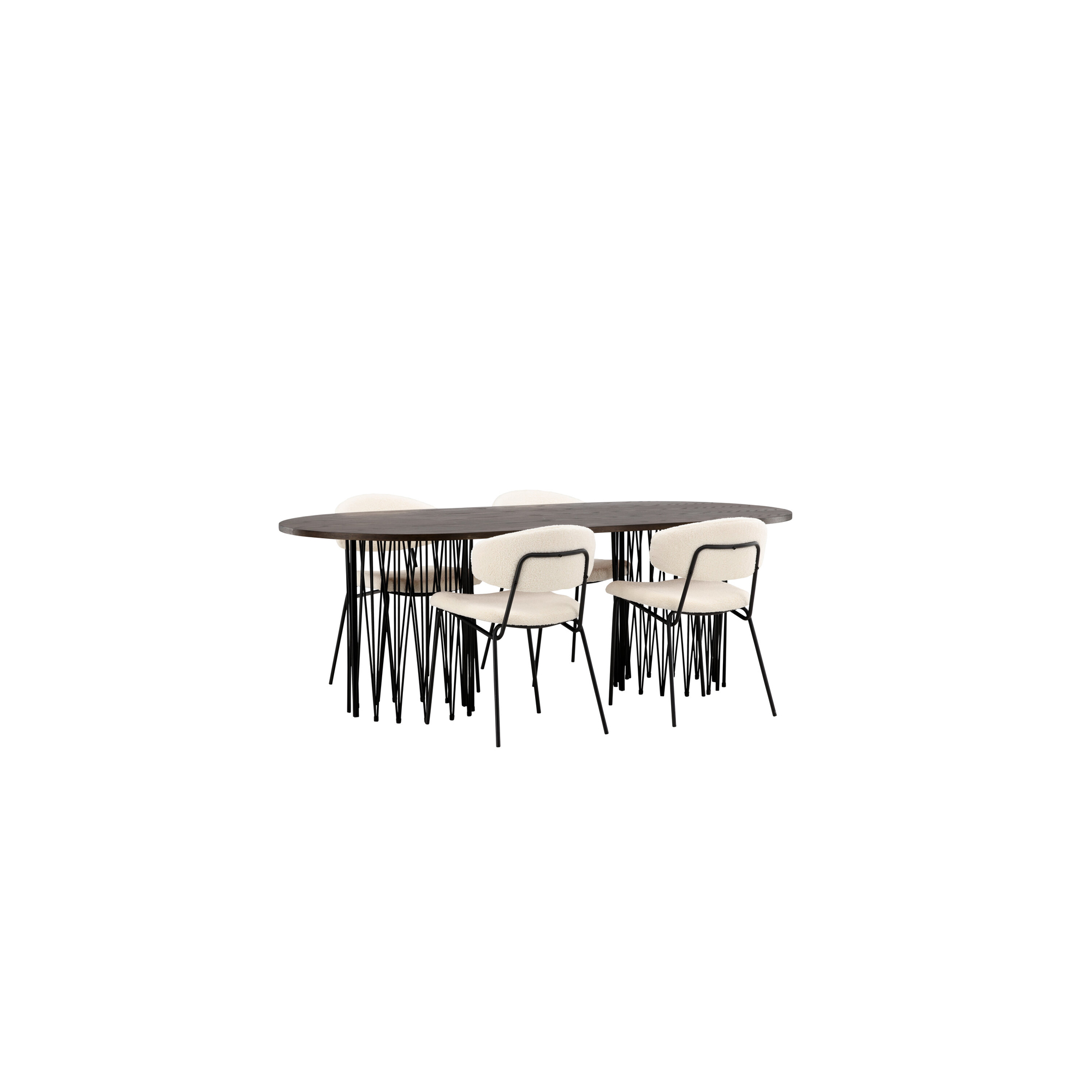 Spisegruppe furniture/fashion Stone med 4 Chico Stoler
