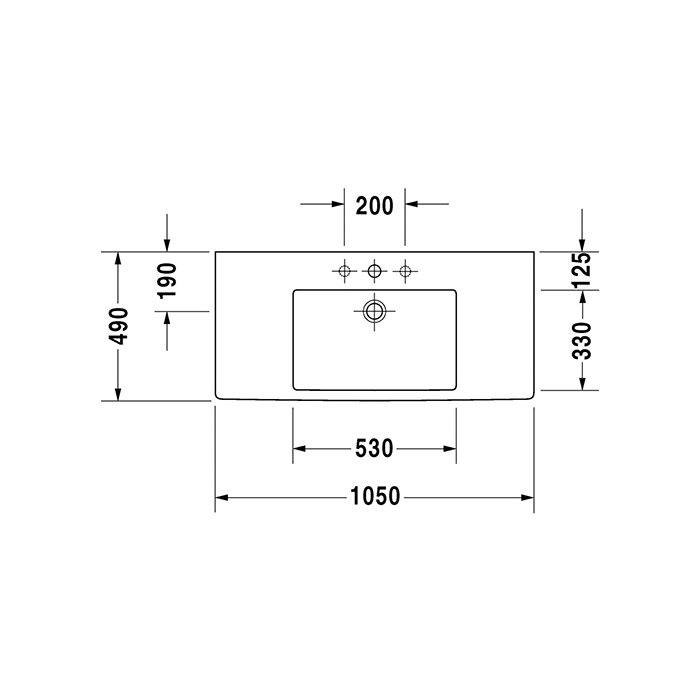 Tvättställ Duravit Vero 0329 Bredd: 1050 Mm Bredd: 1050 Mm
