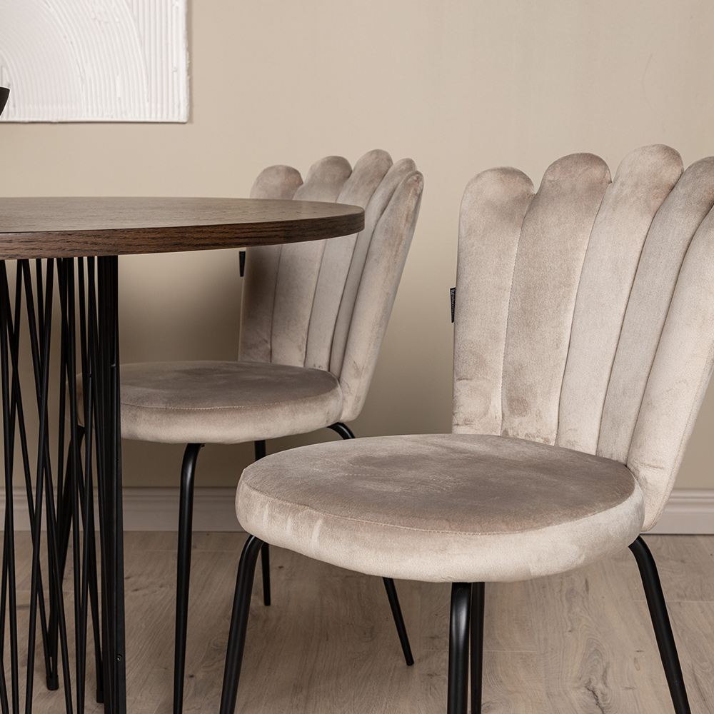 Spisegruppe furniture/fashion Stone Ø120 cm med 4 Limhamn Light Stoler