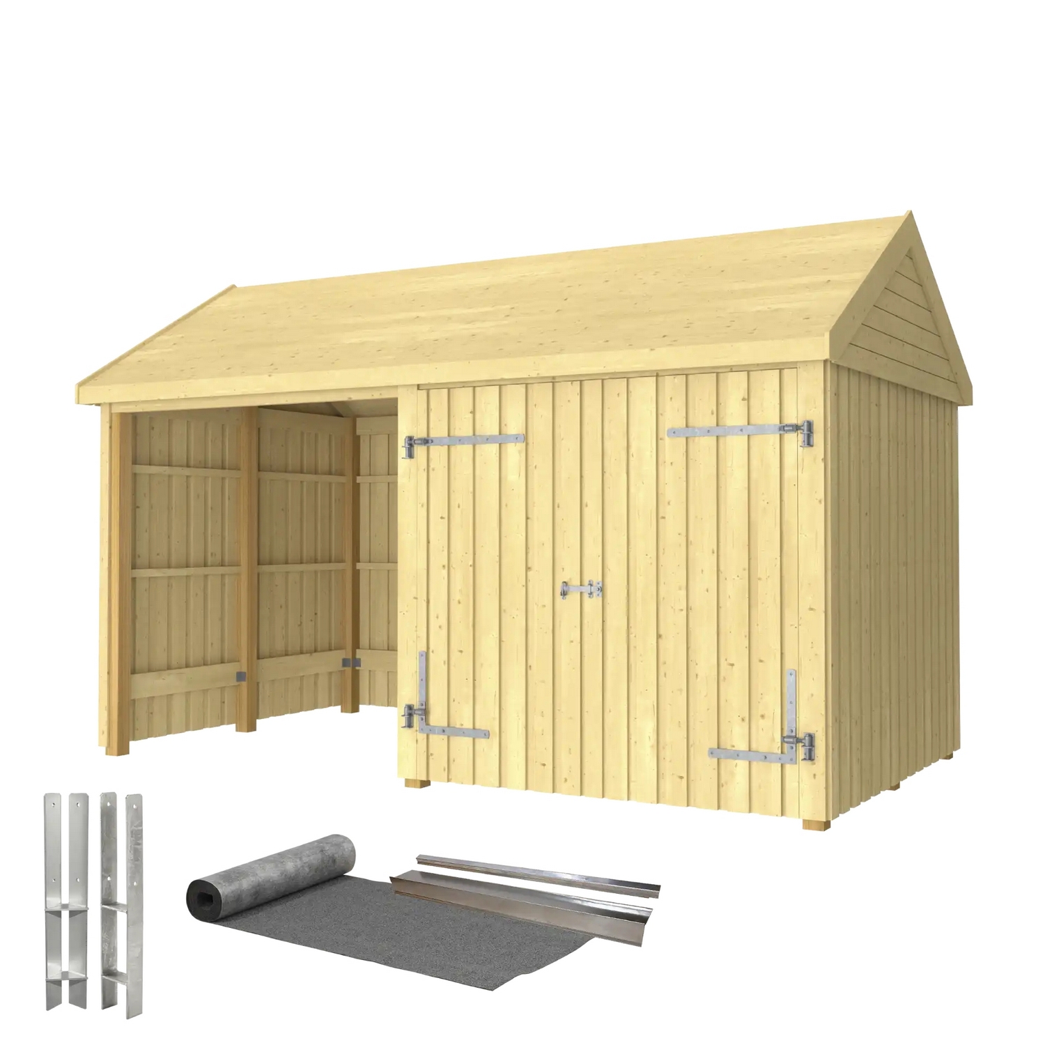 Utebod PLUS Classic Multi Hagehus 2 Moduler Dobbeldør Åpen 10m2