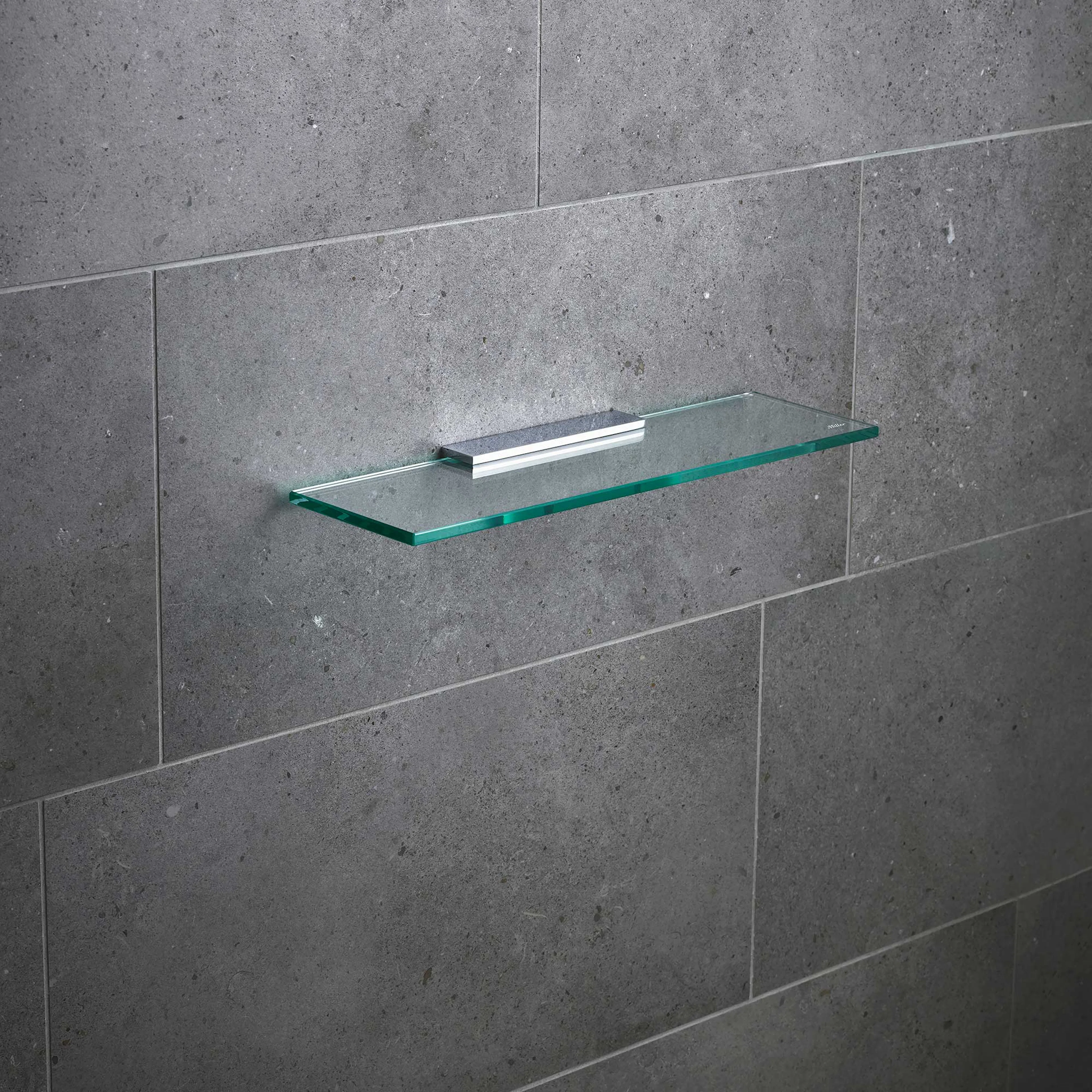 Glashylla med konsoll i krom 400 mm Classic Bredd: 400 mm