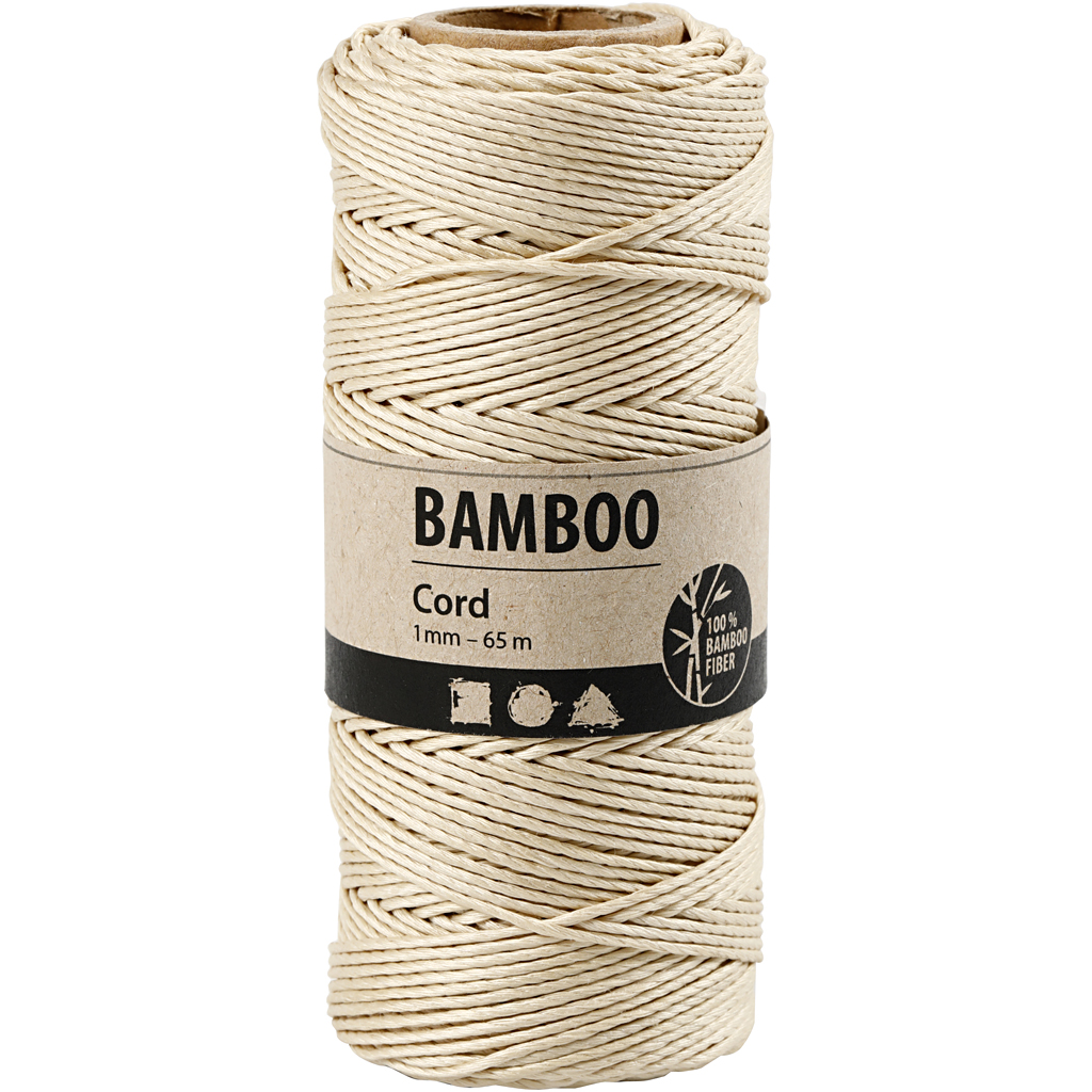 Bambussnor Creativ Company Tykkelse 1 mm 65 M/1 Rl