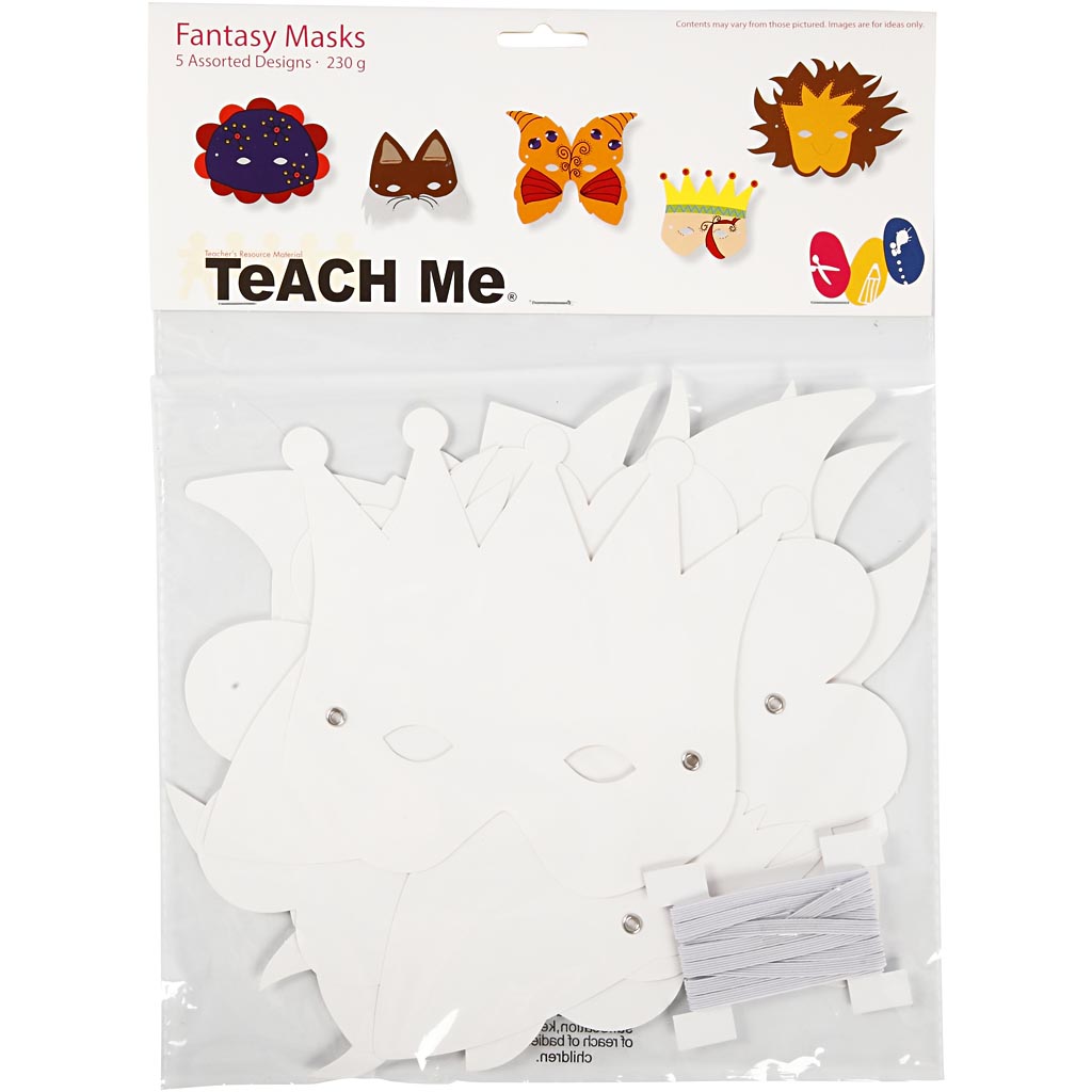 Masker Creativ Company Fantasimasker Hvit 5 Stk/1 Pk