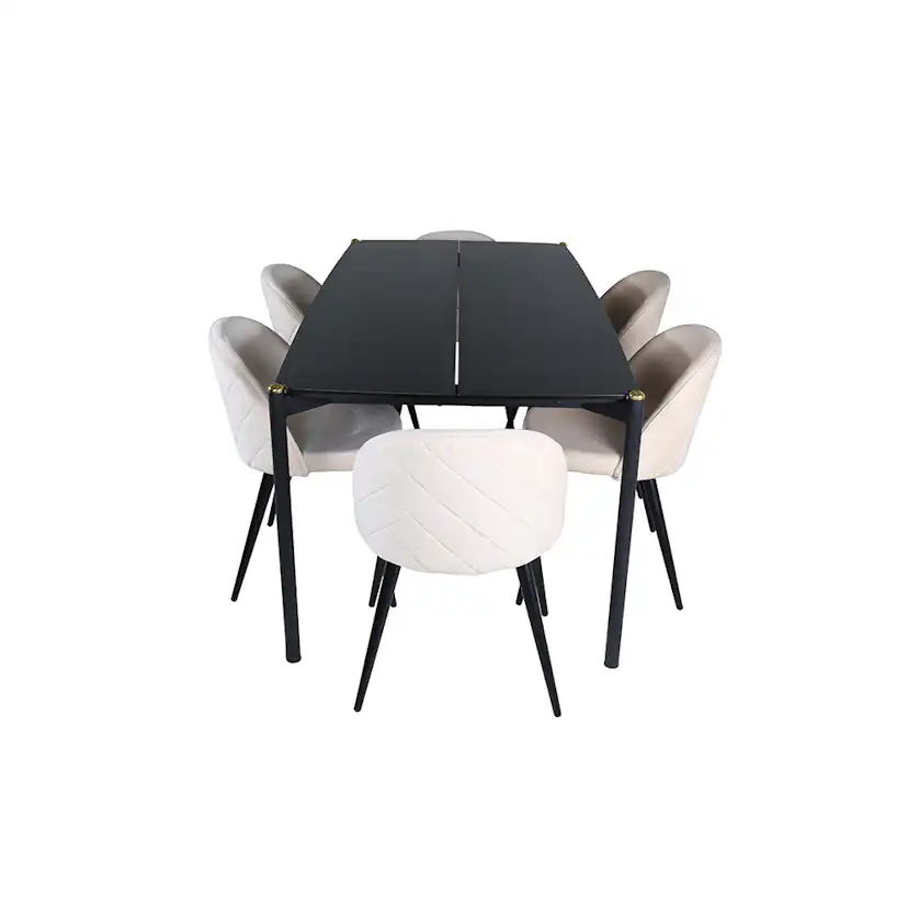 Spisegruppe Venture Home Paris Spisebord og Valentina Stitcthes Spisestol