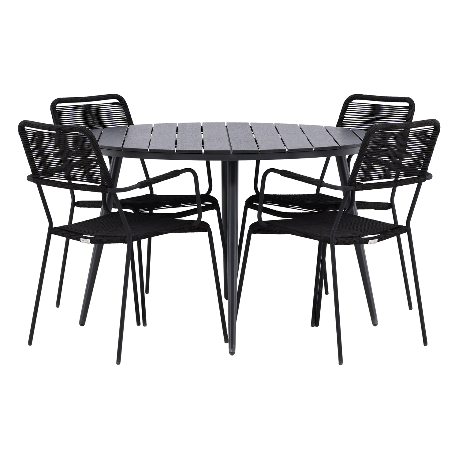 Spisegruppe Venture Home Break Ø120 med 4 Lindos Lenestoler
