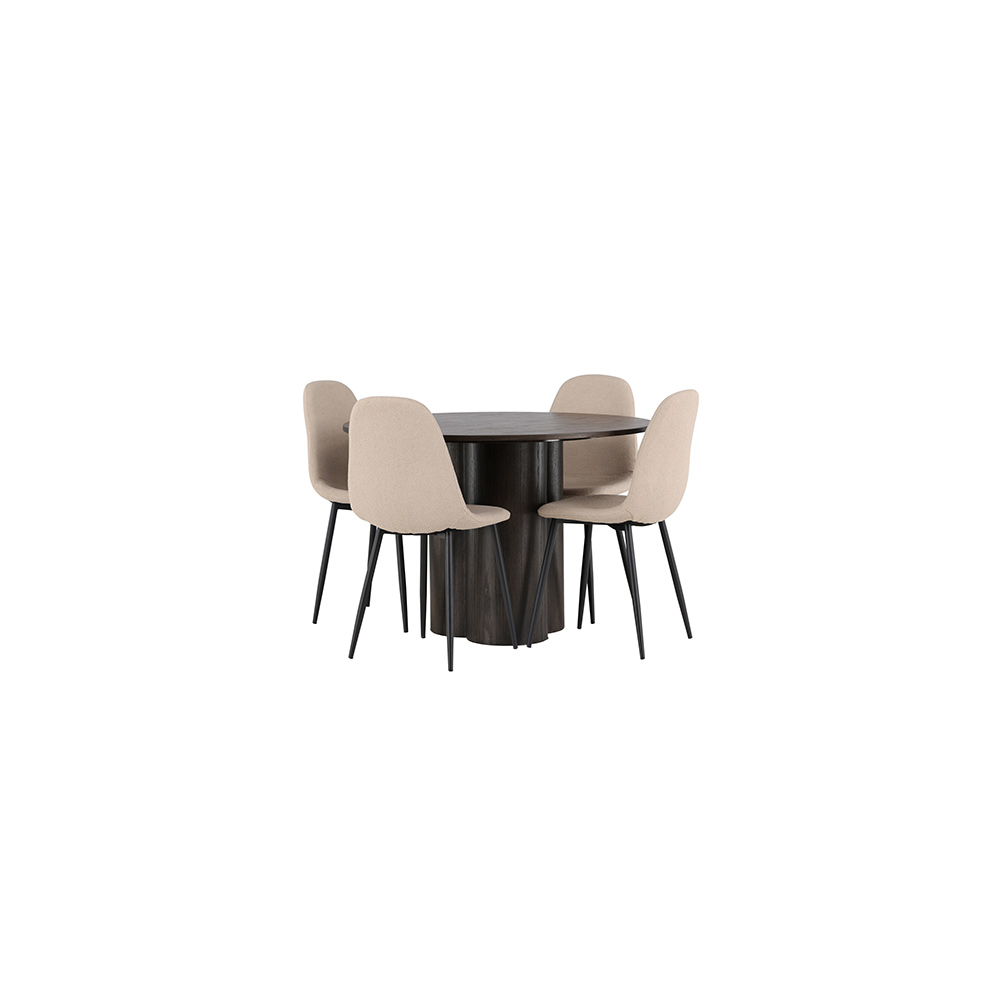 Spisegruppe Venture Home Olivia Ø110 cm med 4 stk Polar Stoler
