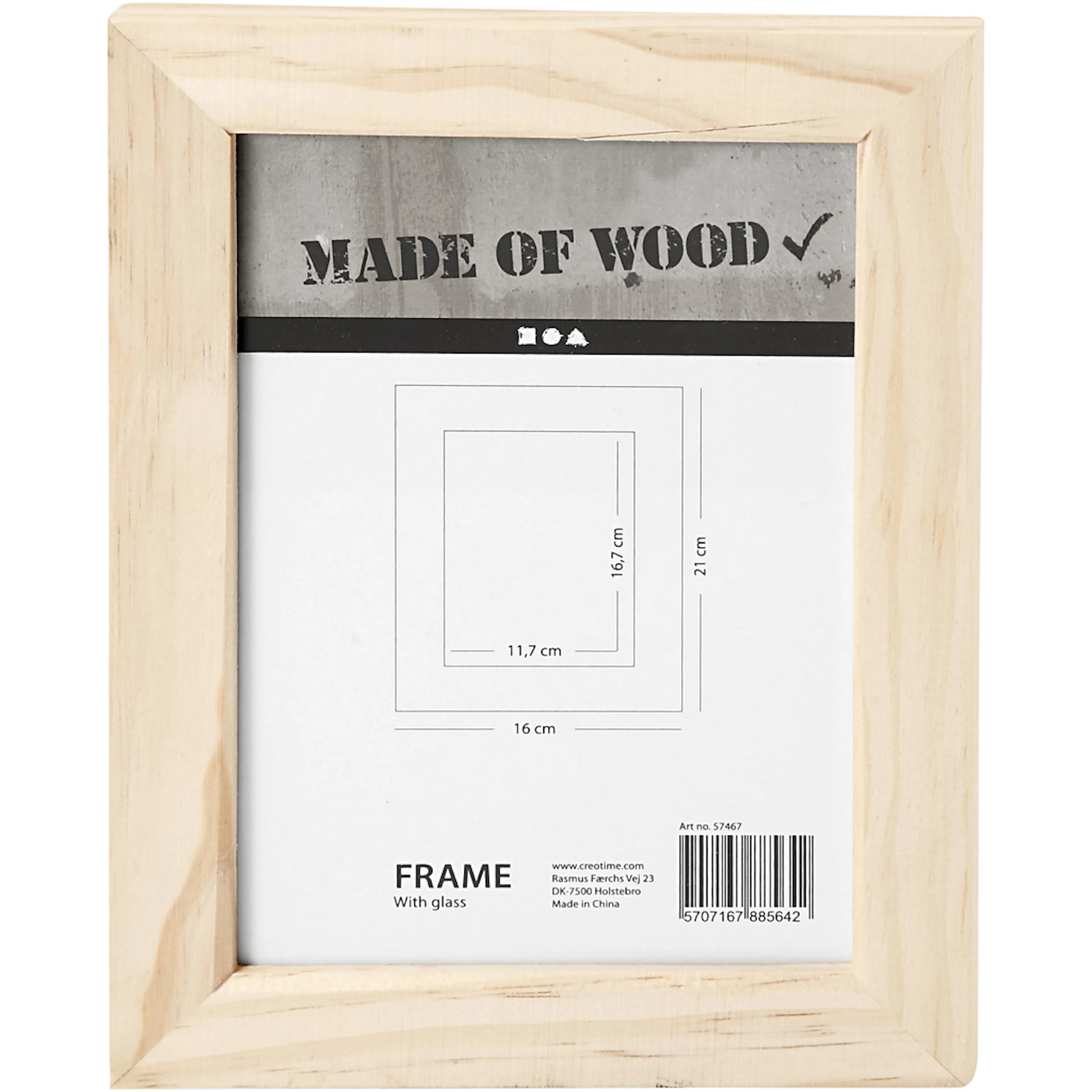 Ramme Creativ Company med Glass 21x16 cm 1 stk