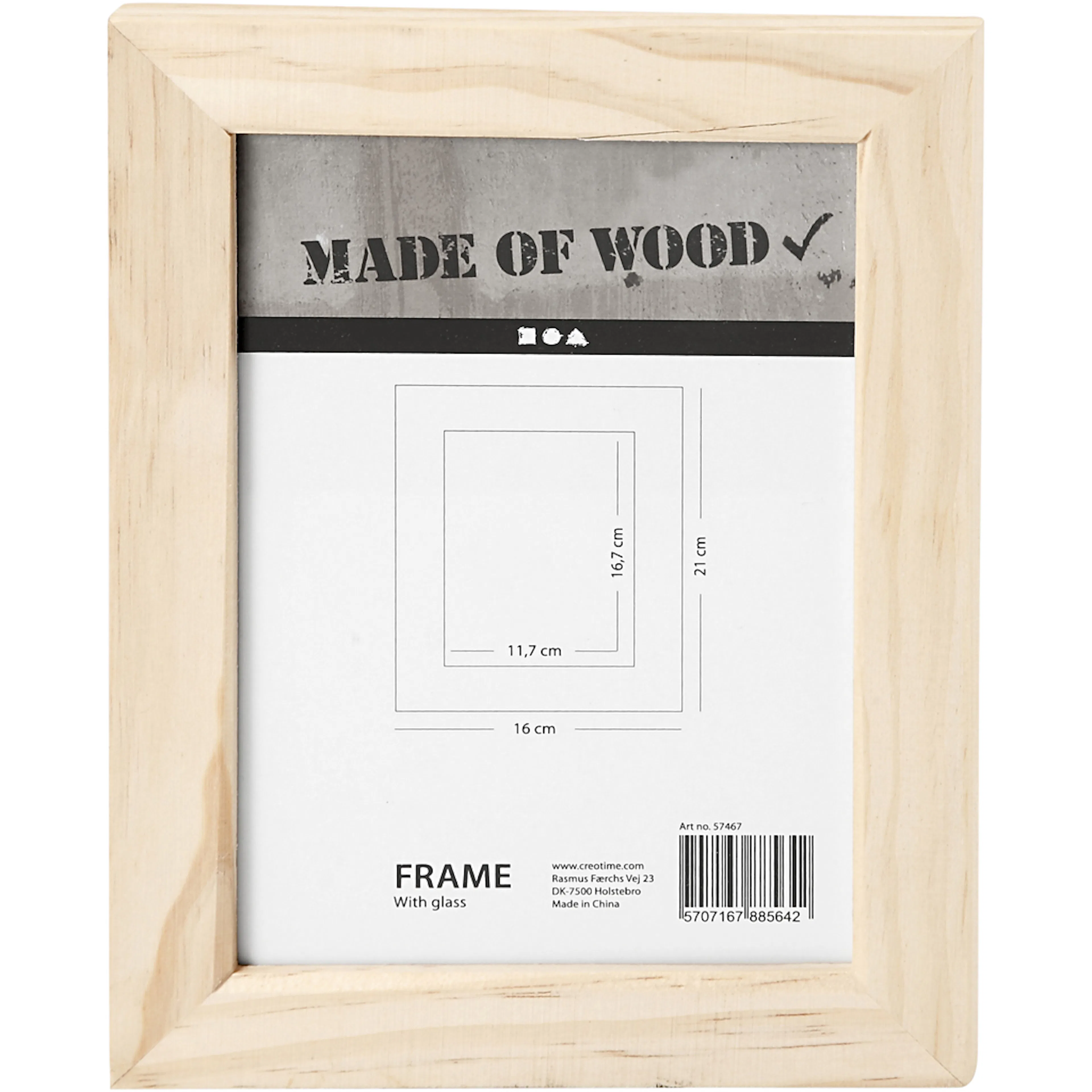 Ramme Creativ Company med Glass 21x16 cm 1 stk