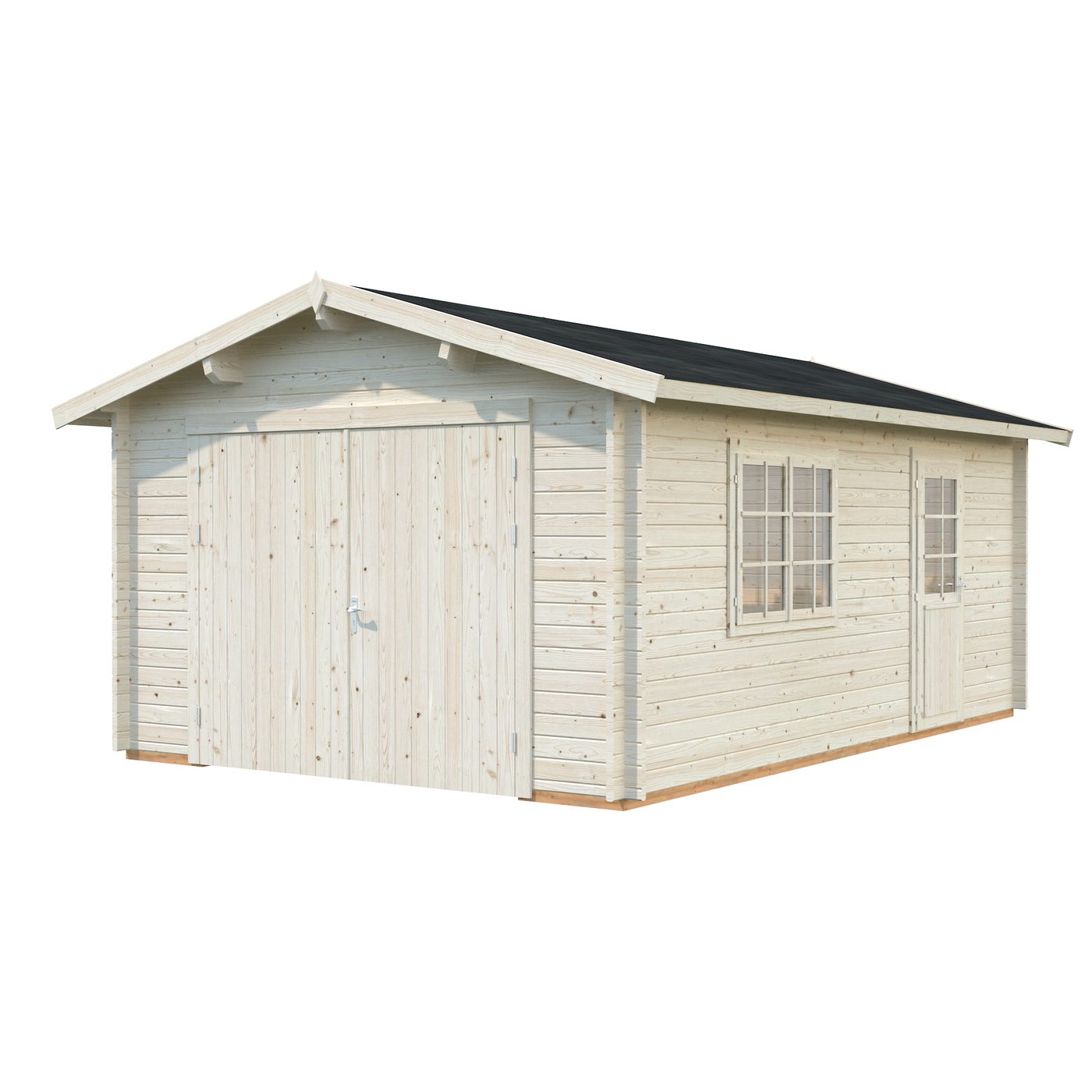 Garage Roger 19,0 m2 med dörr Ubehandlet tre