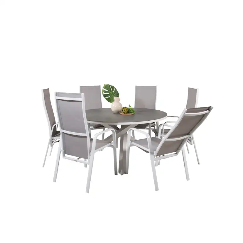 Spisegruppe Venture Home Copacabana med 6 Copacabana Recliner Stoler