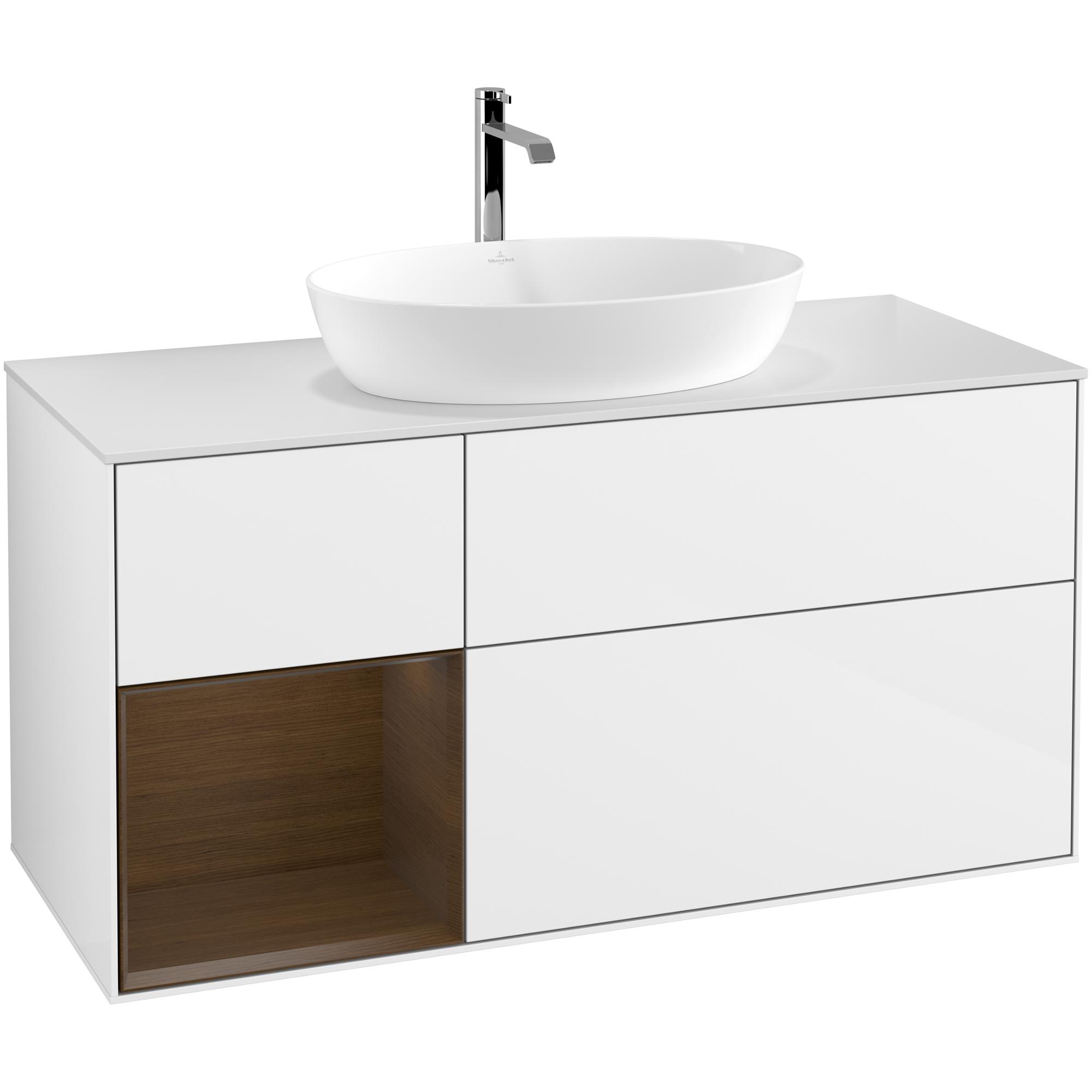 Tvättställsskåp Villeroy & Boch Finion med 3 Lådor Hylla och Bänkskiva för Fristående Tvättställ från Artis & Collaro | badrum - badrumsmobler - tvattstallsskap-och-kommod | KakelKungen