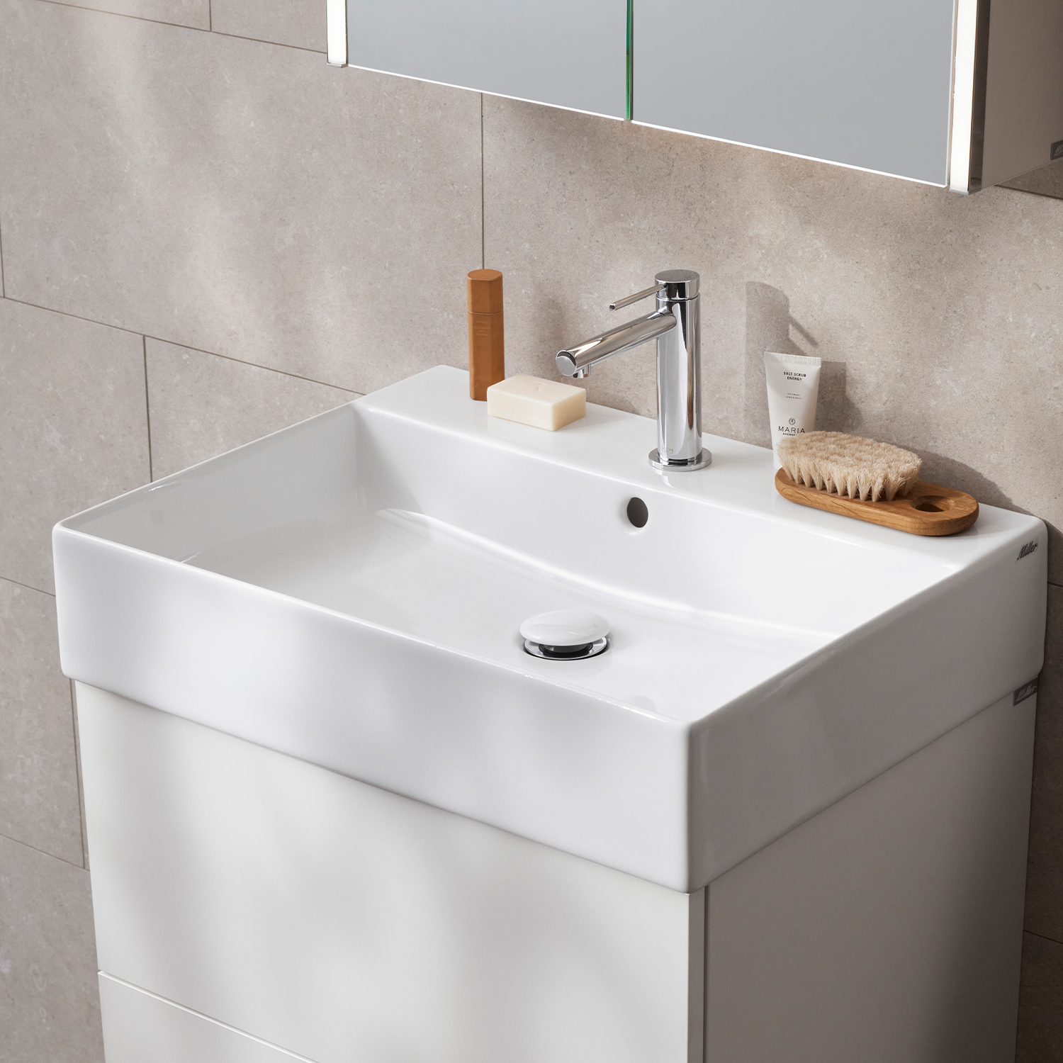 Enkelhandfat Miller Badrum Bloc Porslin