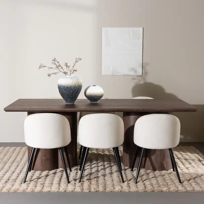 Spisegruppe Venture Home Olivia 210 med 6 stk Velvet Stoler