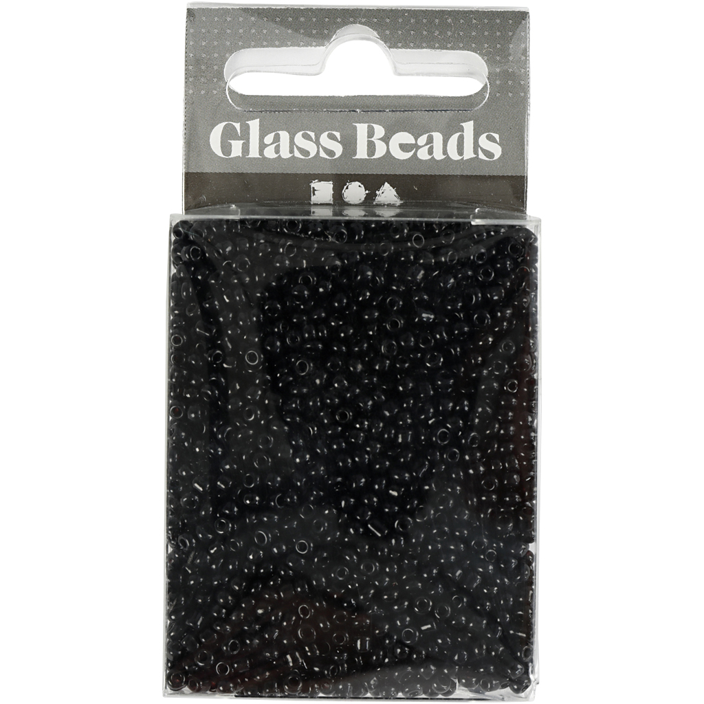 Rocaillesperler Creativ Company Svart D2 mm Str 12/0 Hullstr 0,8 mm 25 g/1 Pk
